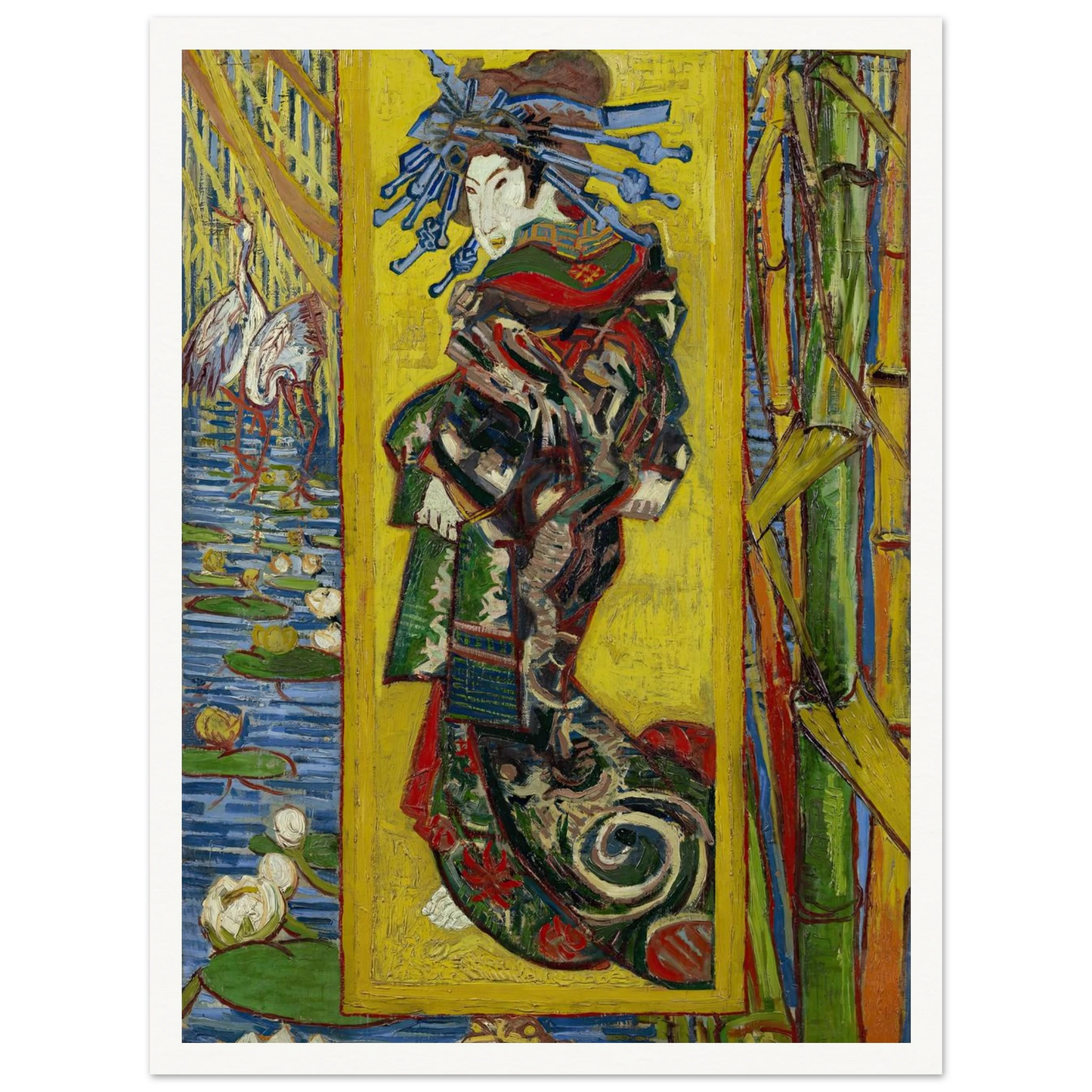 Courtesan- After Eisen Art Print | Vincent van Gogh - Framed Poster - 30x40 cm / 12x16″ - Black frame