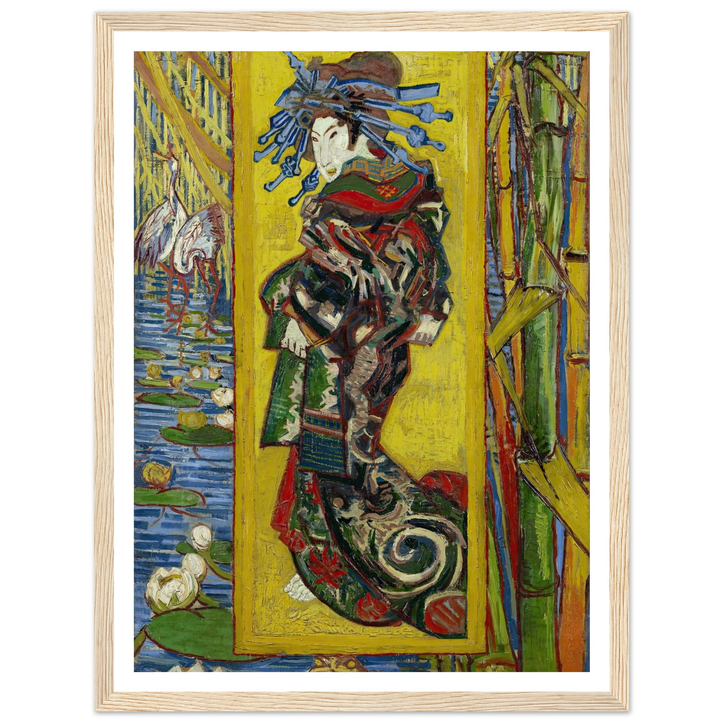 Courtesan- After Eisen Art Print | Vincent van Gogh - Framed Poster - 30x40 cm / 12x16″ - Black frame