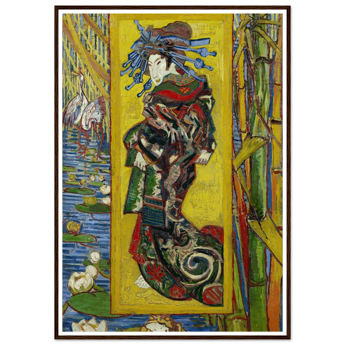 Courtesan- After Eisen Art Print | Vincent van Gogh - Framed Poster - 30x40 cm / 12x16″ - Black frame