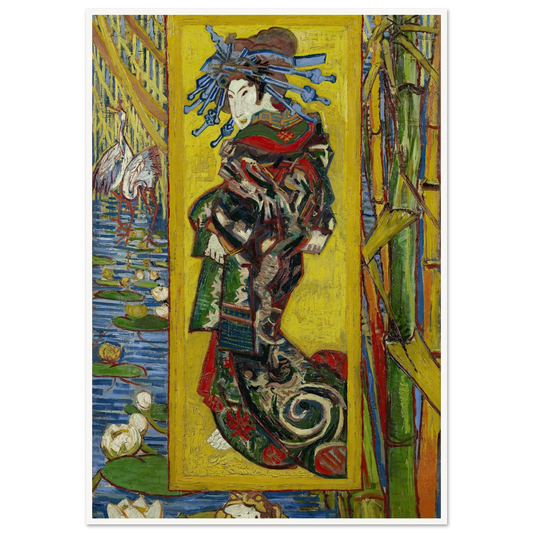 Courtesan- After Eisen Art Print | Vincent van Gogh - Framed Poster - 30x40 cm / 12x16″ - Black frame
