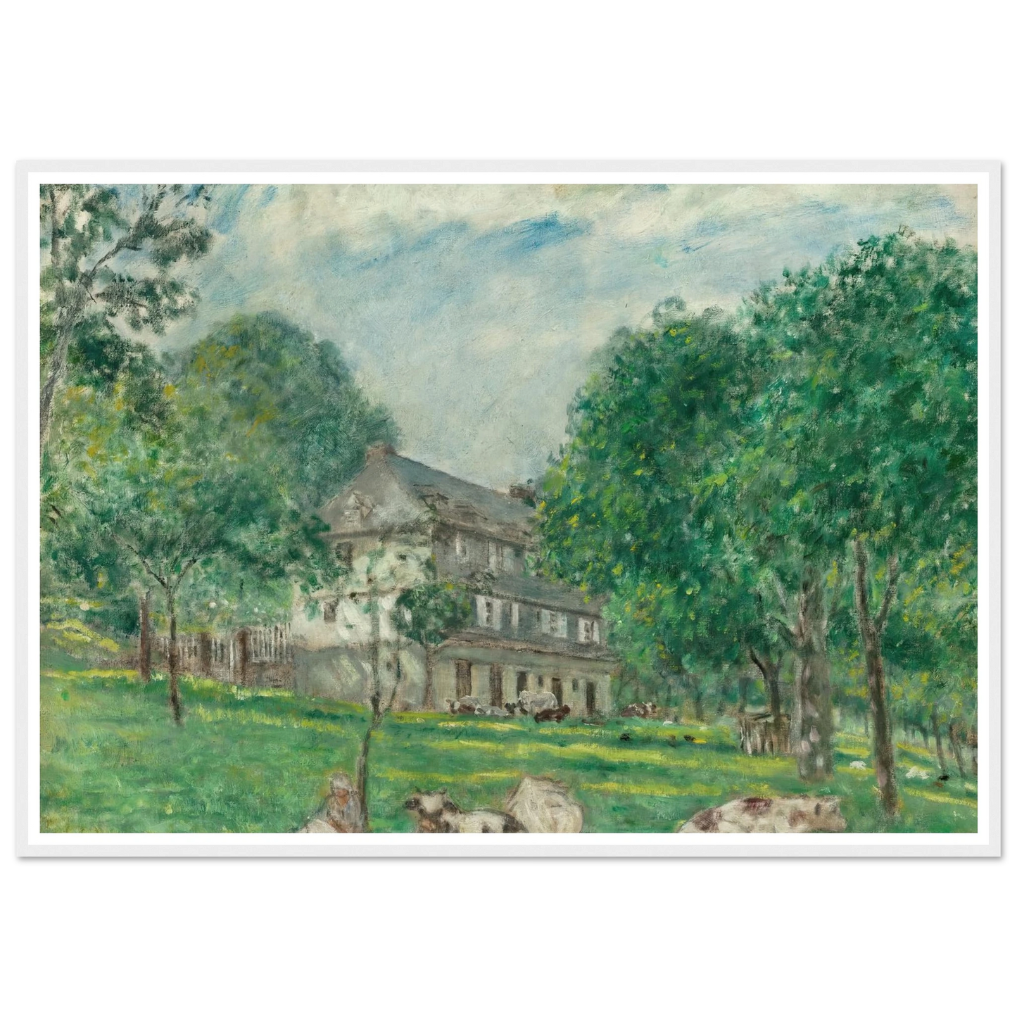 Cows at Noon (1924) Art Print | Frederick Carl Frieseke - Framed Poster - 30x40 cm / 12x16″ - Black frame