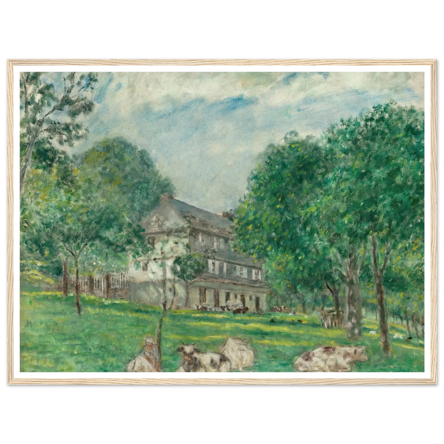 Cows at Noon (1924) Art Print | Frederick Carl Frieseke - Framed Poster - 30x40 cm / 12x16″ - Black frame