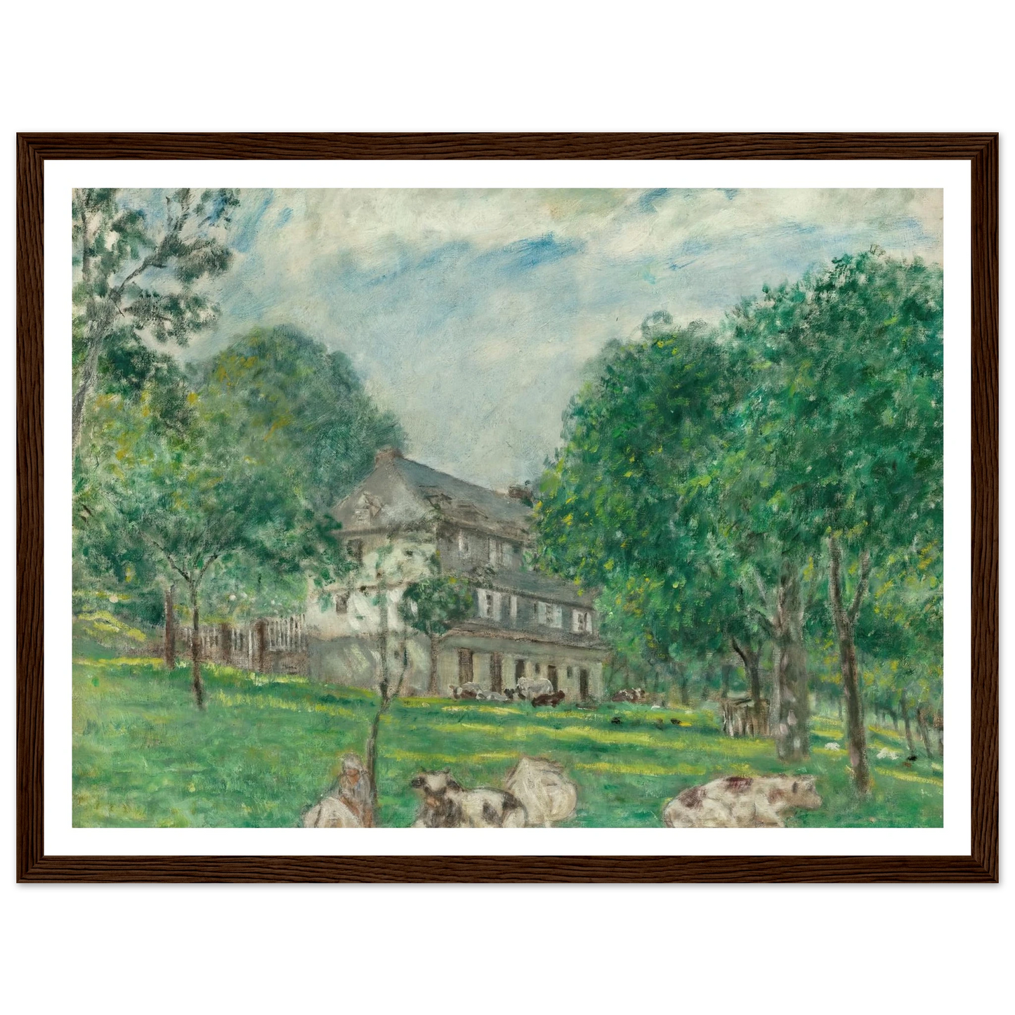 Cows at Noon (1924) Art Print | Frederick Carl Frieseke - Framed Poster - 30x40 cm / 12x16″ - Black frame