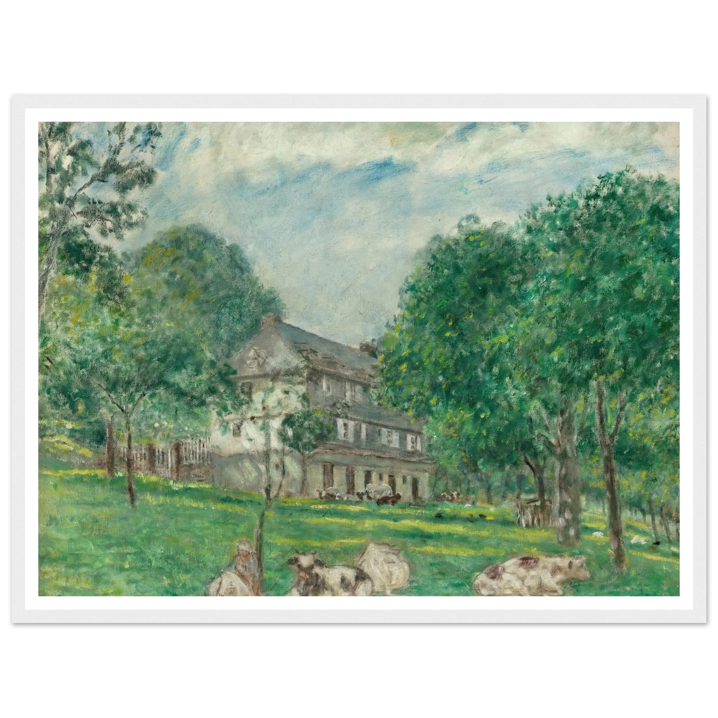 Cows at Noon (1924) Art Print | Frederick Carl Frieseke - Framed Poster - 30x40 cm / 12x16″ - Black frame