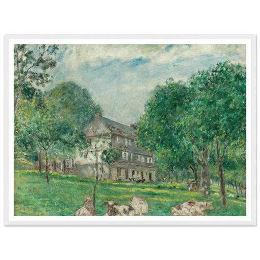 Cows at Noon (1924) Art Print | Frederick Carl Frieseke - Framed Poster - 30x40 cm / 12x16″ - Black frame