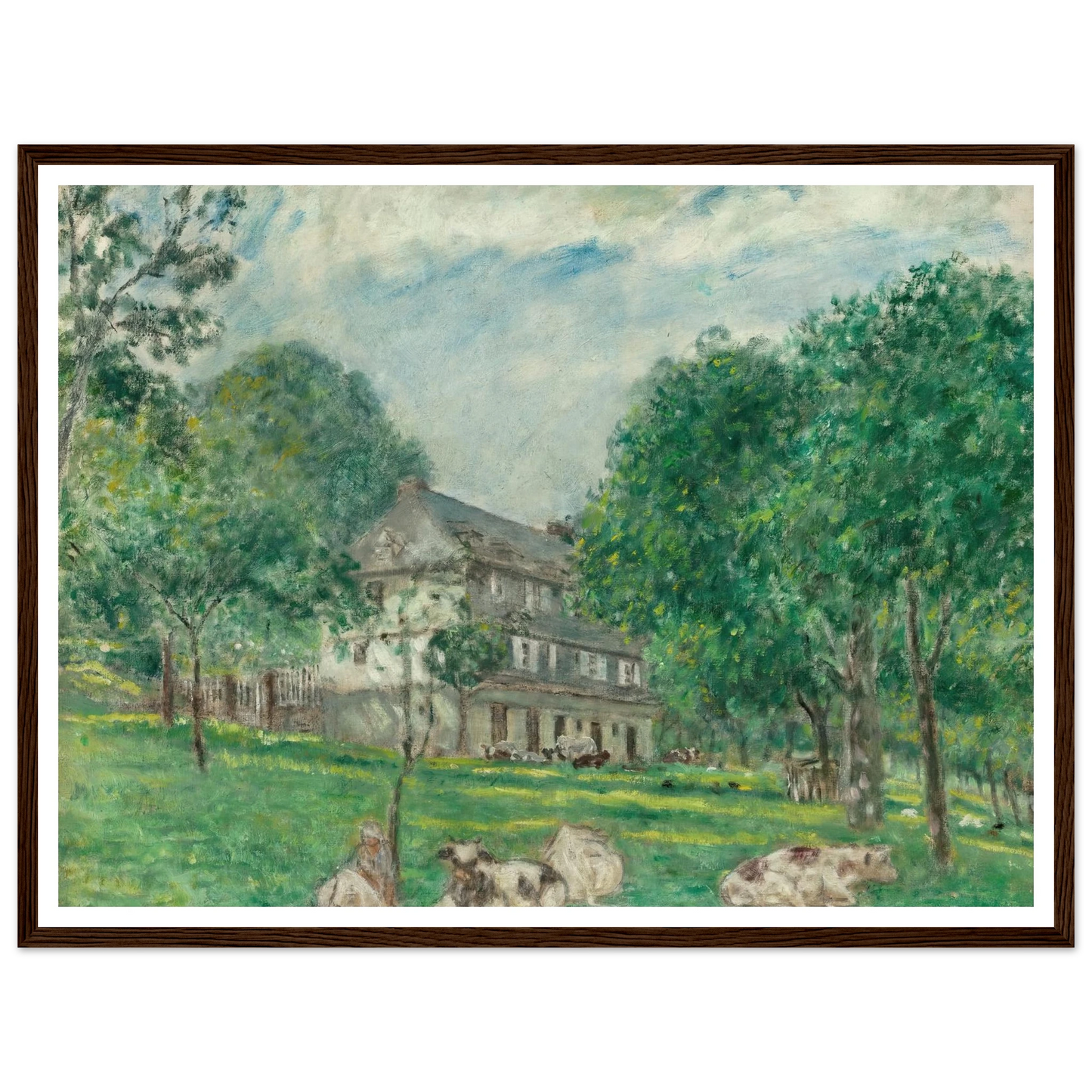 Cows at Noon (1924) Art Print | Frederick Carl Frieseke - Framed Poster - 30x40 cm / 12x16″ - Black frame