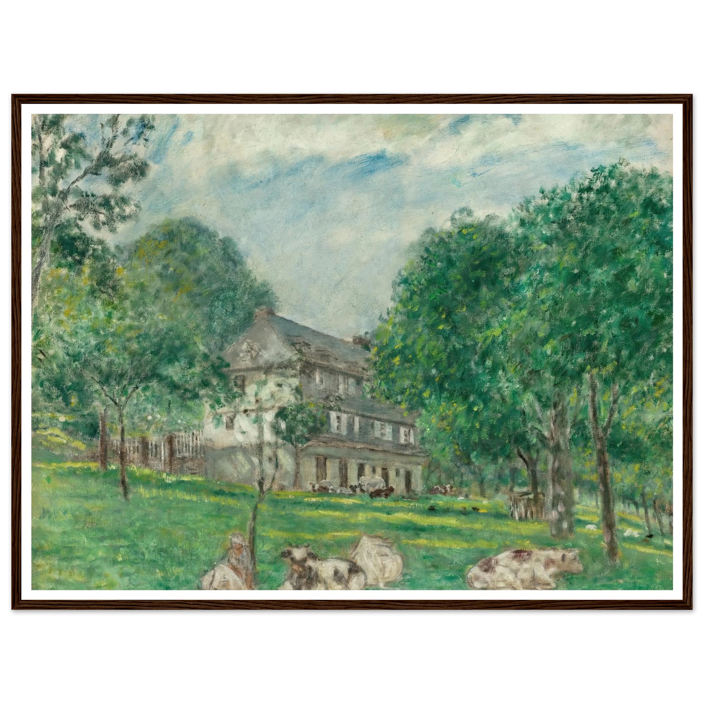 Cows at Noon (1924) Art Print | Frederick Carl Frieseke - Framed Poster - 30x40 cm / 12x16″ - Black frame