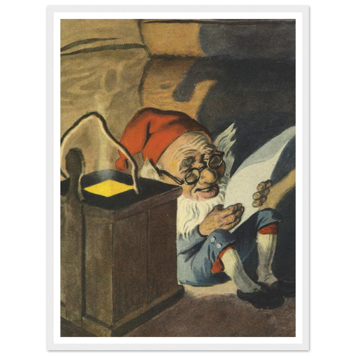 Cozy Gnome Reading Time - Framed Poster - 30x40 cm / 12x16″ - Black frame