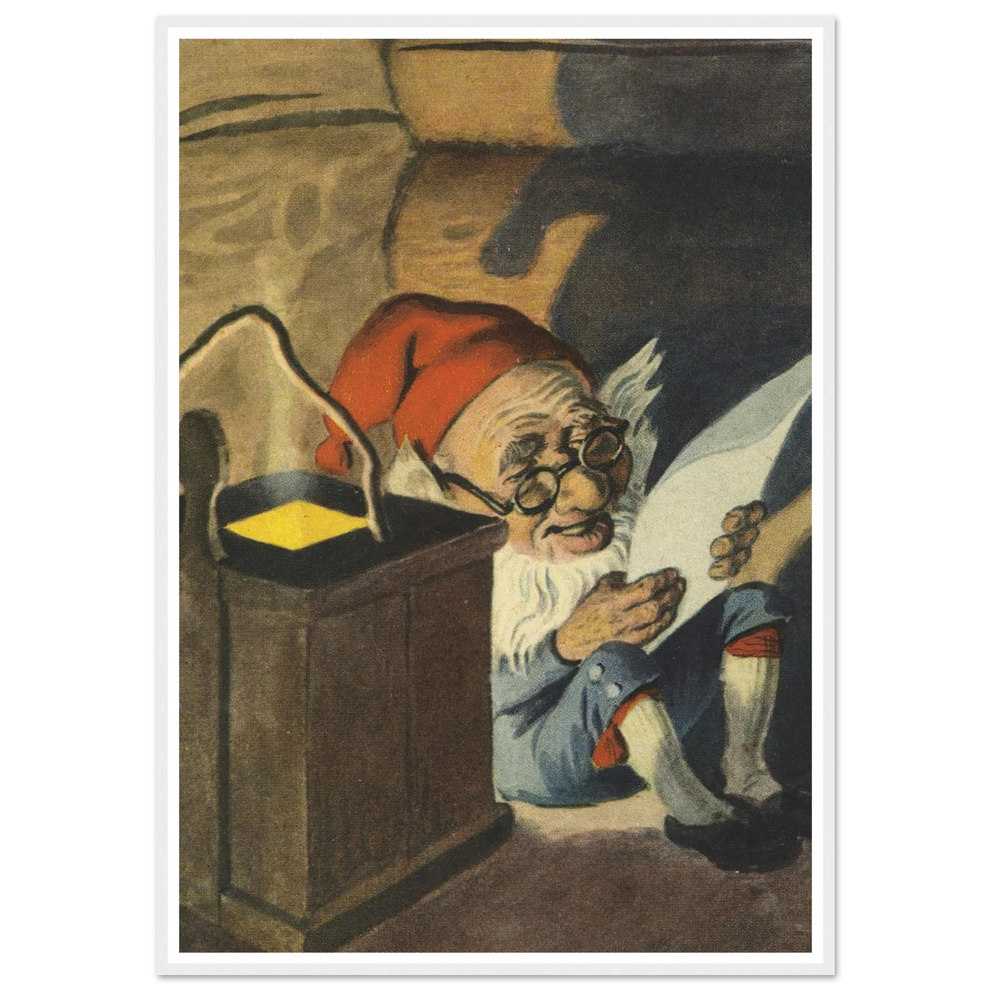 Cozy Gnome Reading Time - Framed Poster - 30x40 cm / 12x16″ - Black frame