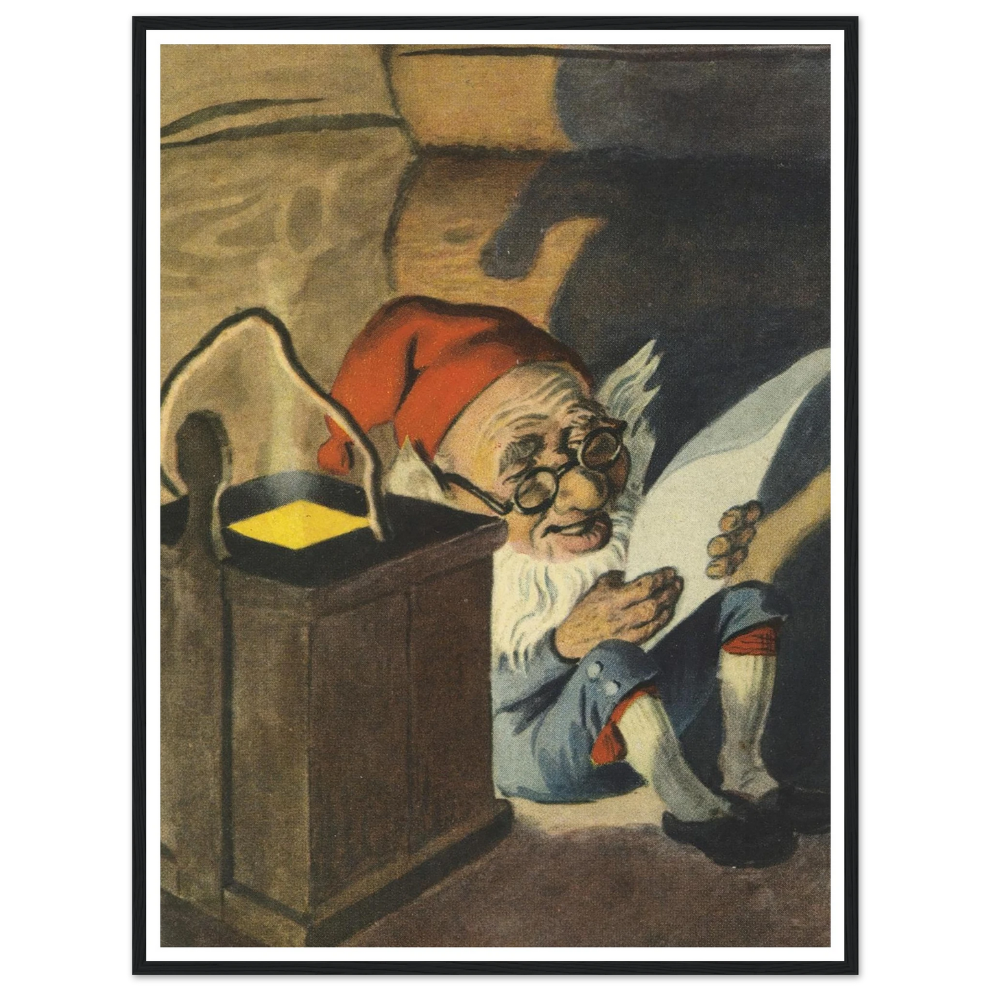 Cozy Gnome Reading Time - Framed Poster - 30x40 cm / 12x16″ - Black frame