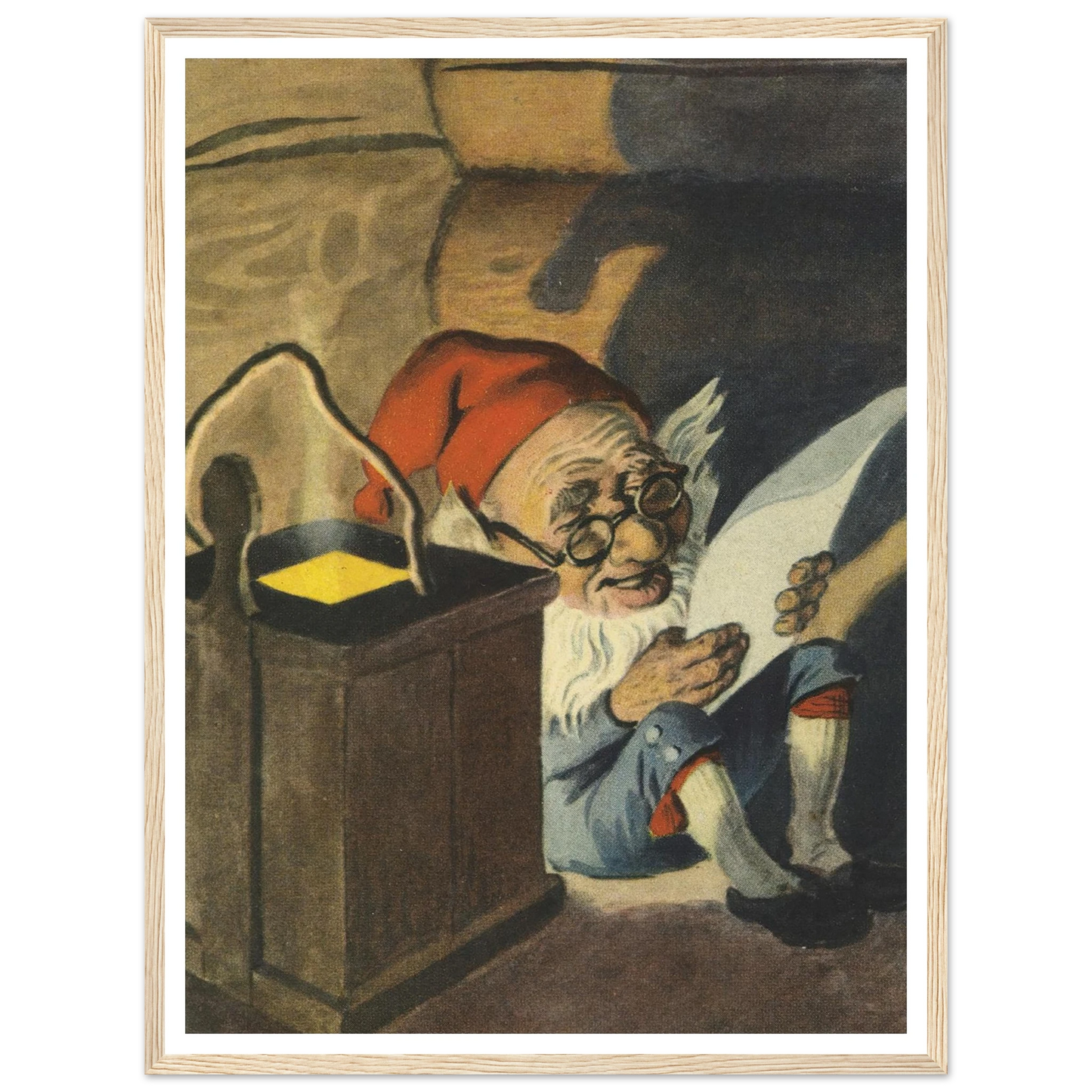 Cozy Gnome Reading Time - Framed Poster - 30x40 cm / 12x16″ - Black frame