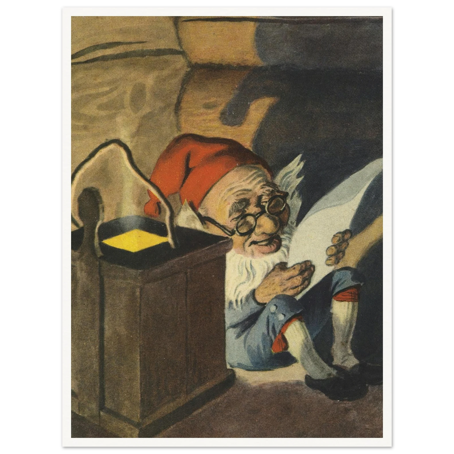 Cozy Gnome Reading Time - Framed Poster - 30x40 cm / 12x16″ - Black frame