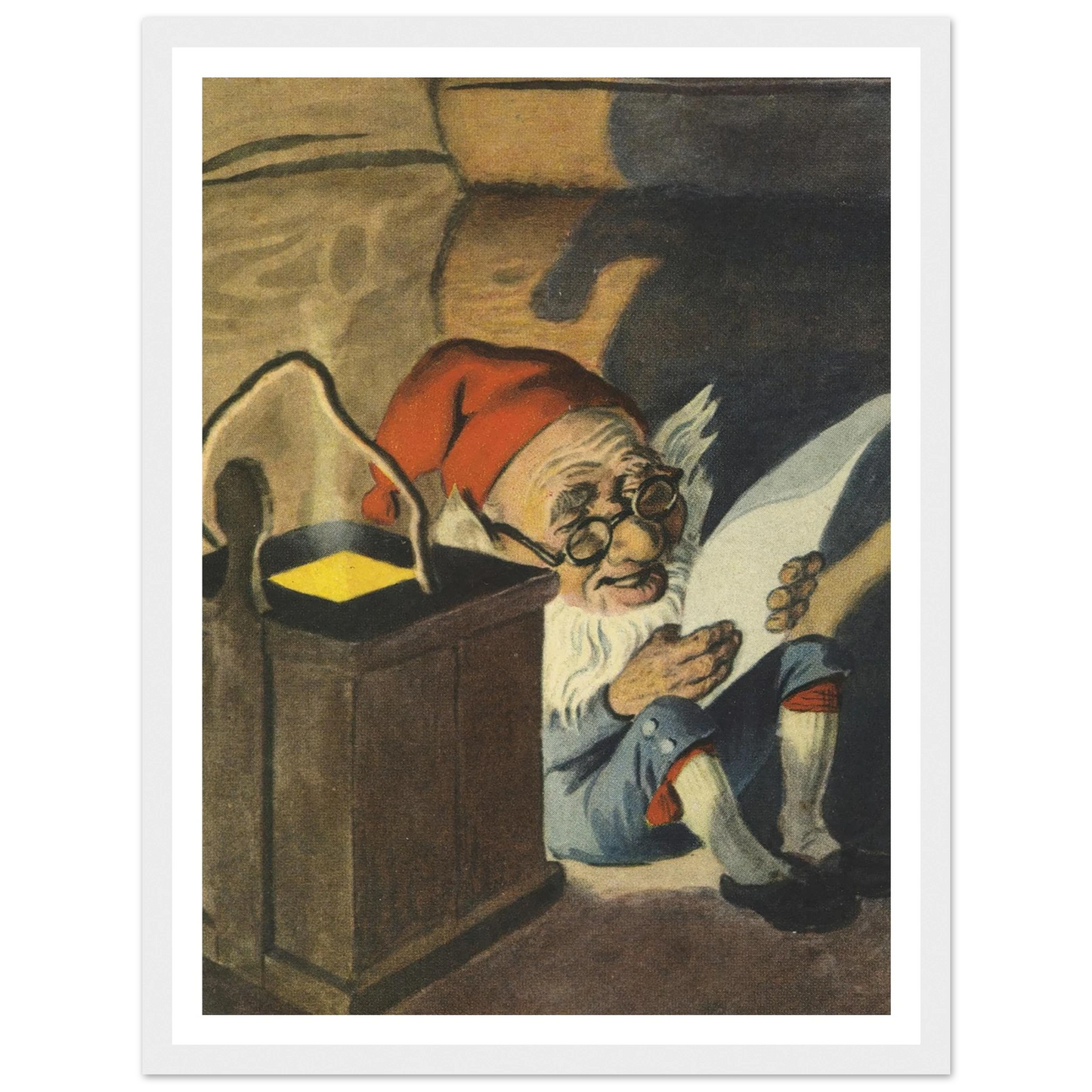 Cozy Gnome Reading Time - Framed Poster - 30x40 cm / 12x16″ - Black frame