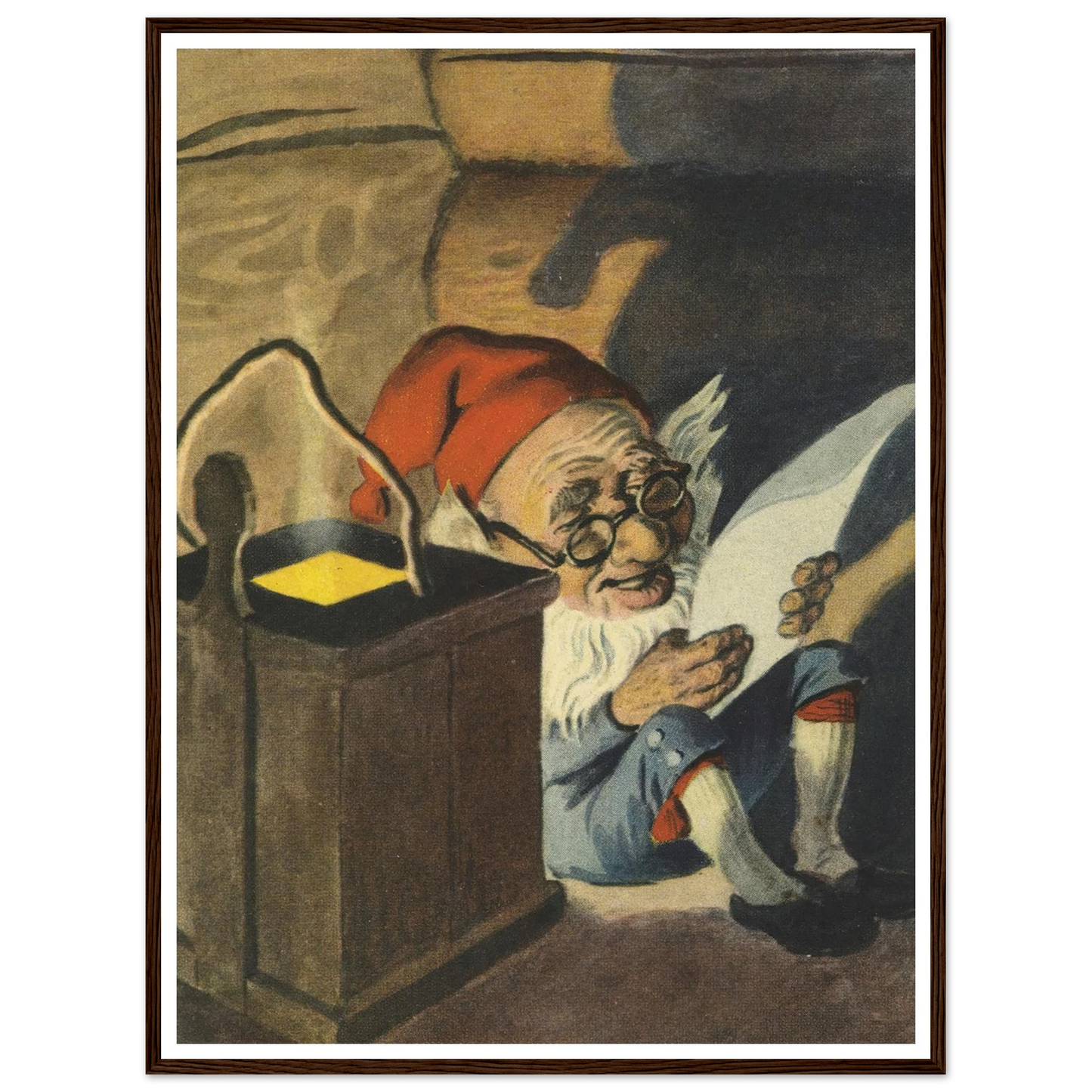 Cozy Gnome Reading Time - Framed Poster - 30x40 cm / 12x16″ - Black frame