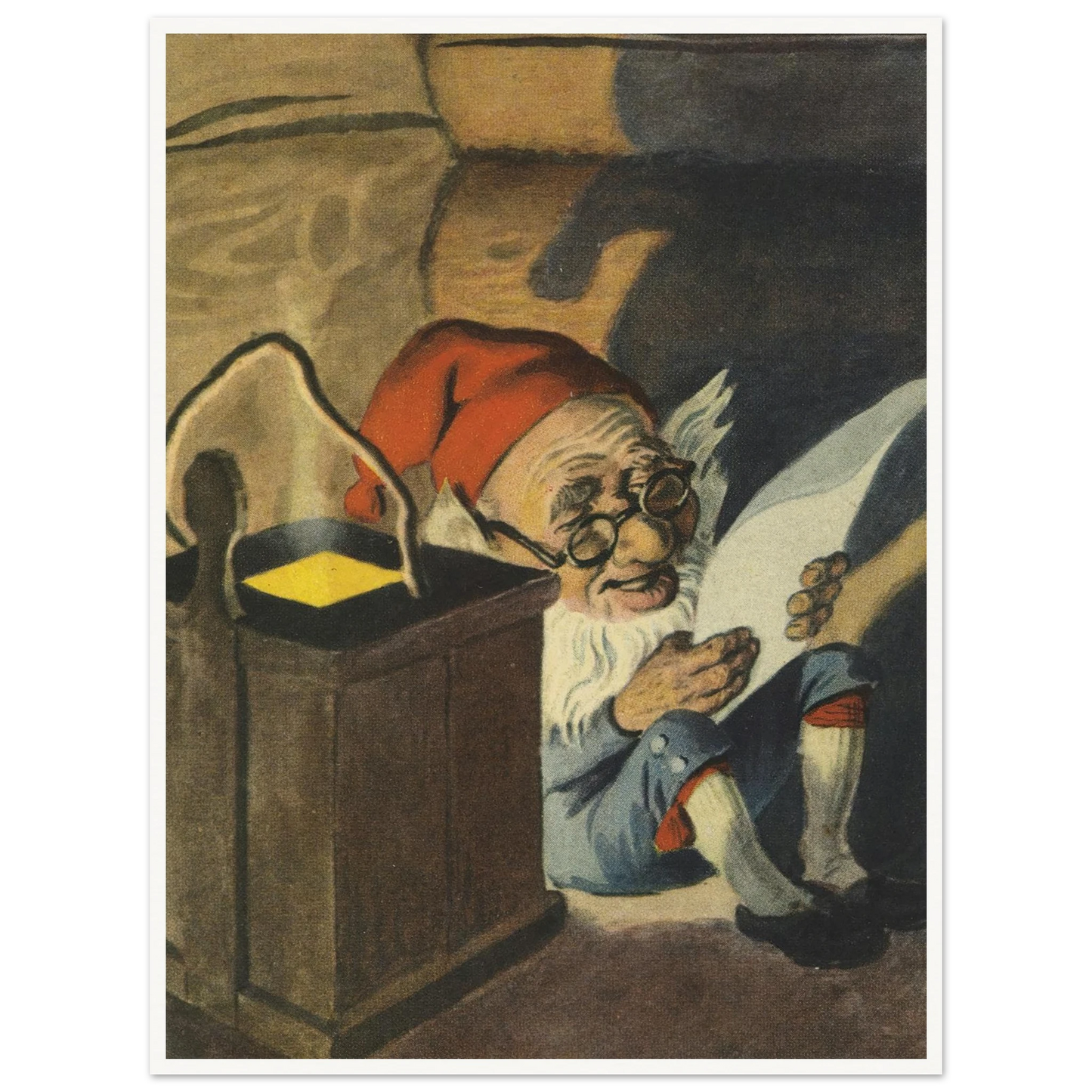 Cozy Gnome Reading Time - Framed Poster - 30x40 cm / 12x16″ - Black frame