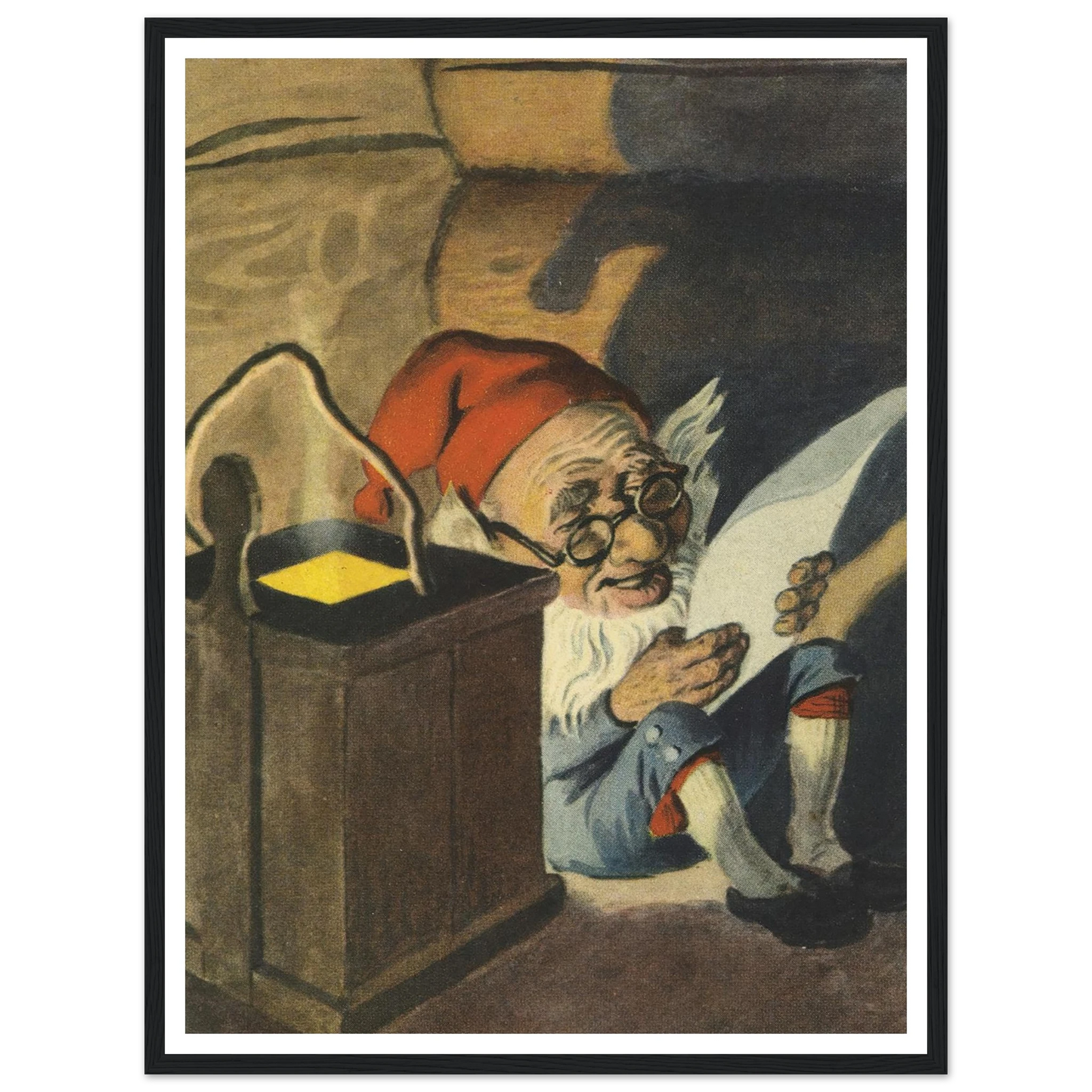 Cozy Gnome Reading Time - Framed Poster - 30x40 cm / 12x16″ - Black frame