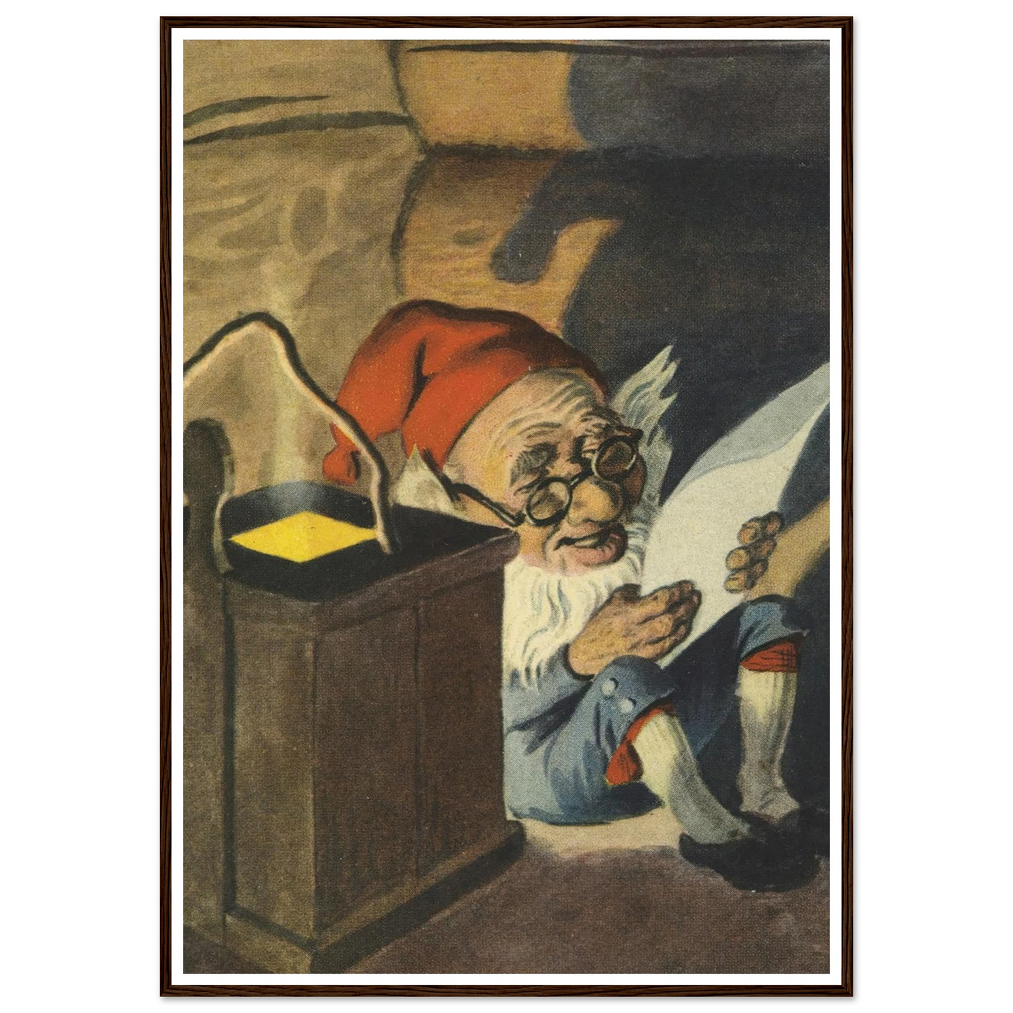 Cozy Gnome Reading Time - Framed Poster - 30x40 cm / 12x16″ - Black frame