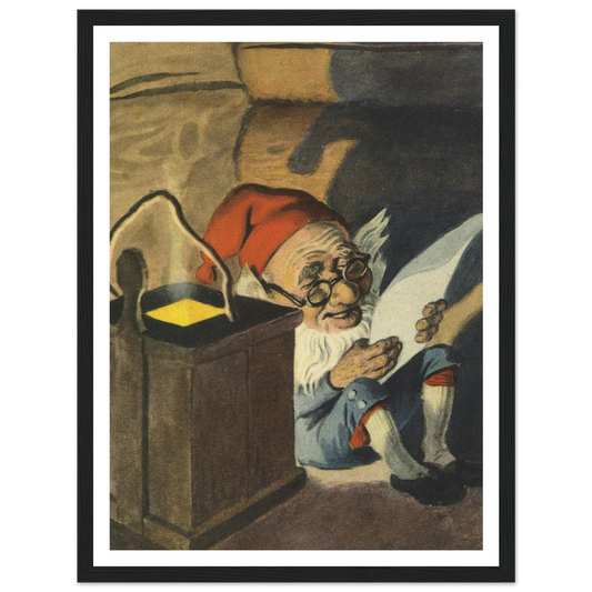 Cozy Gnome Reading Time - Framed Poster - 30x40 cm / 12x16″ - Black frame