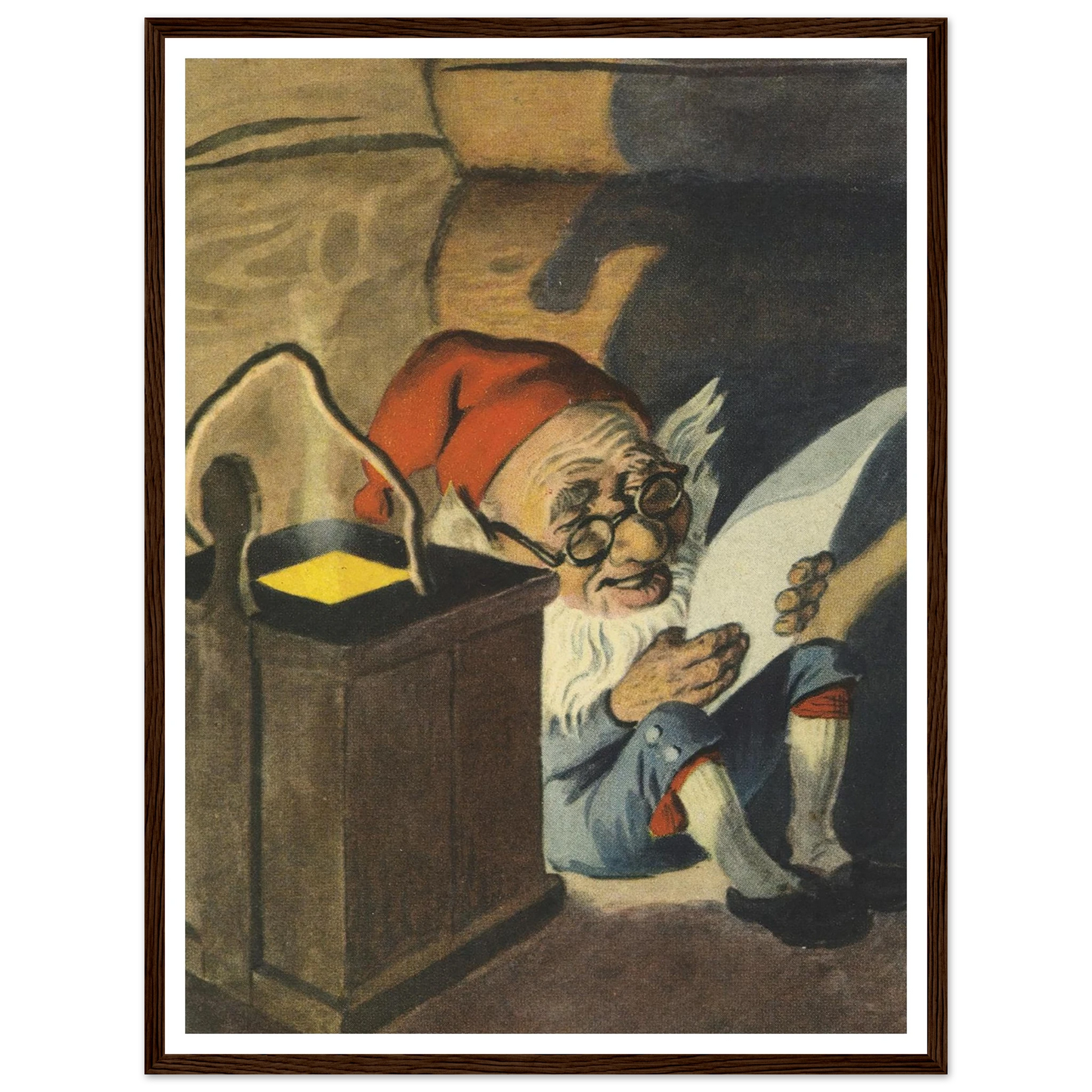 Cozy Gnome Reading Time - Framed Poster - 30x40 cm / 12x16″ - Black frame