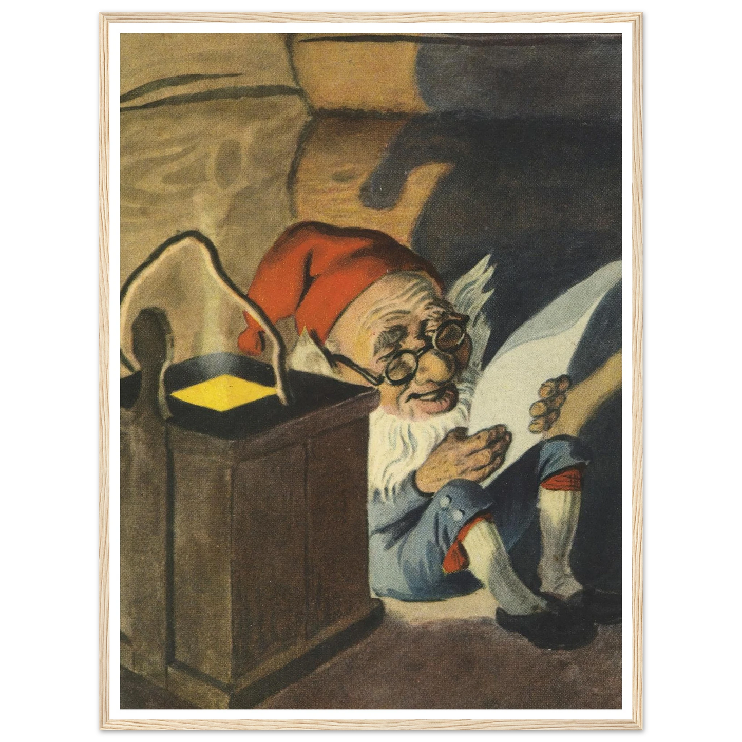 Cozy Gnome Reading Time - Framed Poster - 30x40 cm / 12x16″ - Black frame