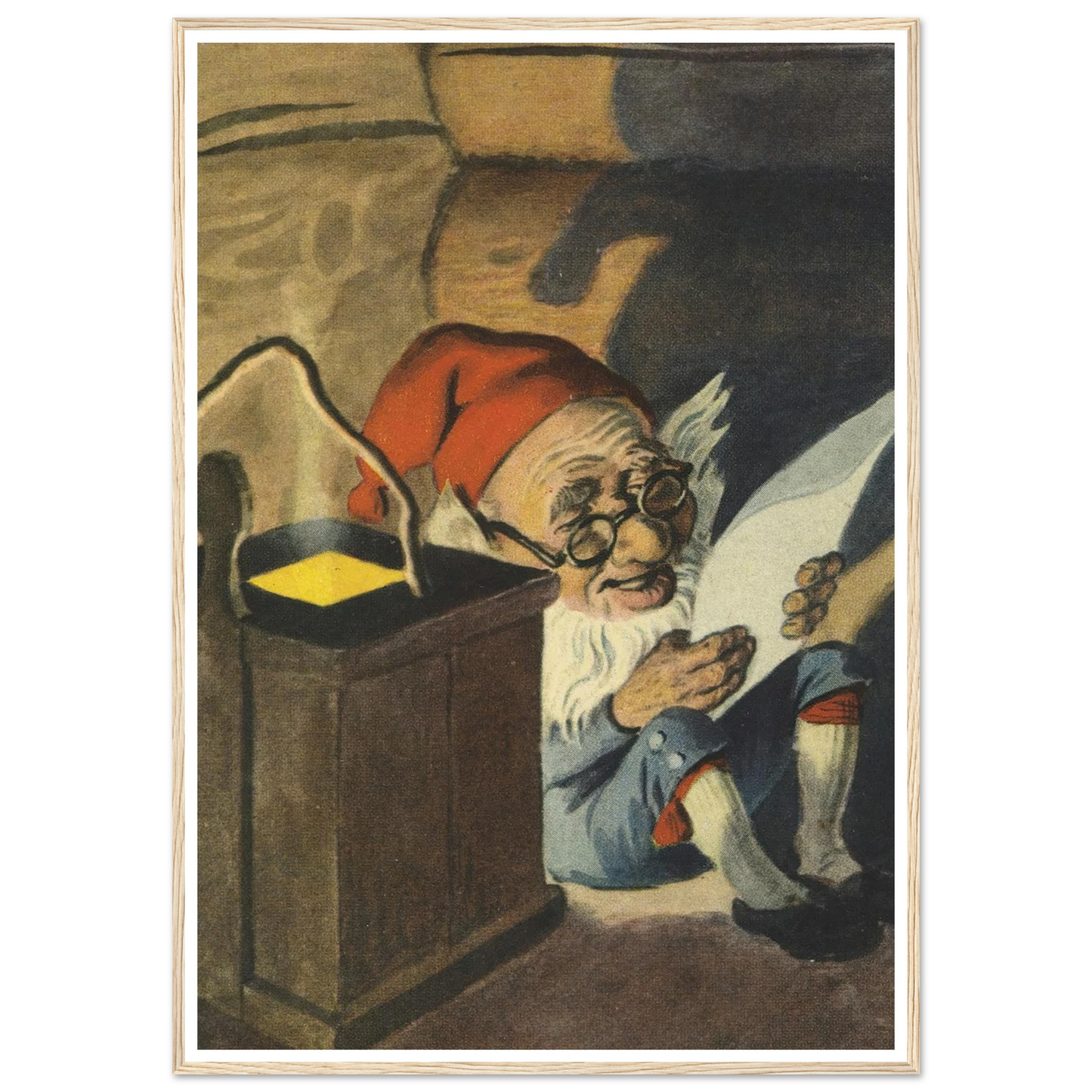 Cozy Gnome Reading Time - Framed Poster - 30x40 cm / 12x16″ - Black frame