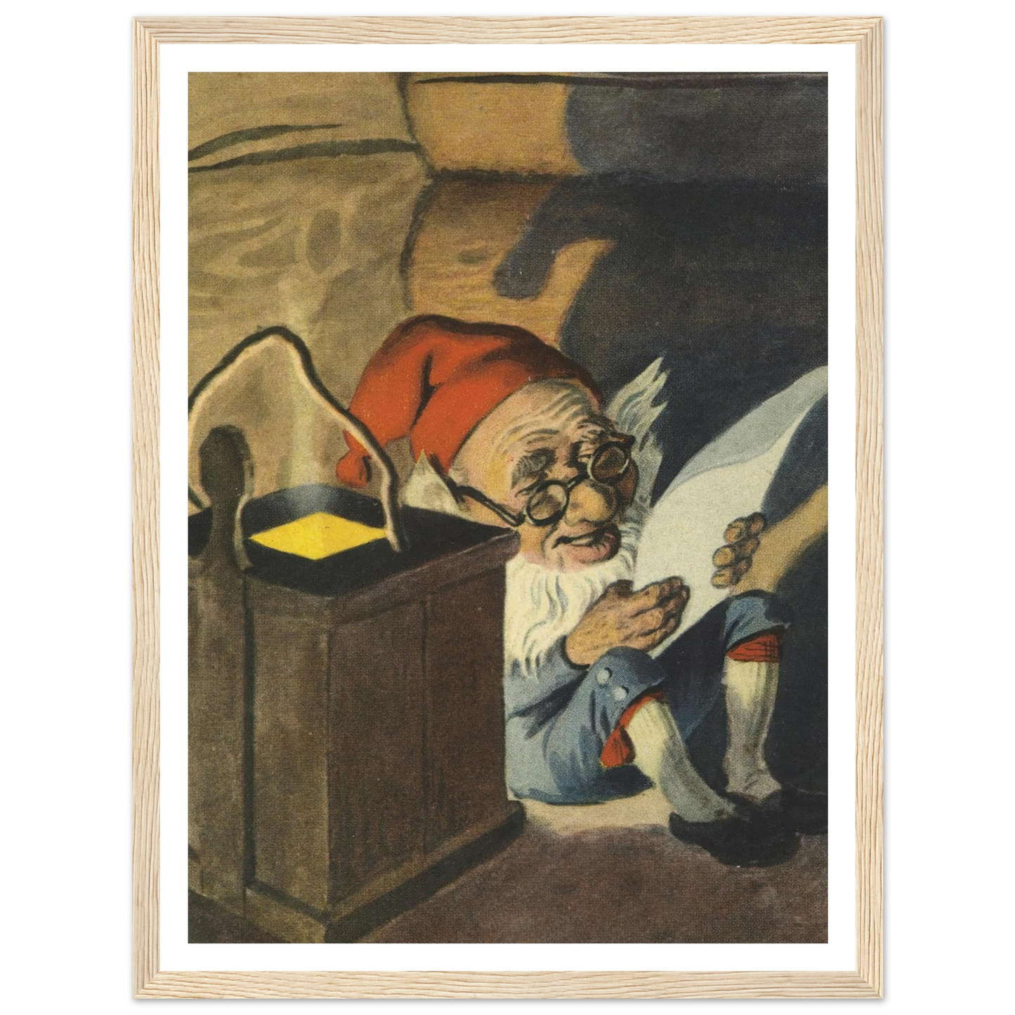 Cozy Gnome Reading Time - Framed Poster - 30x40 cm / 12x16″ - Black frame