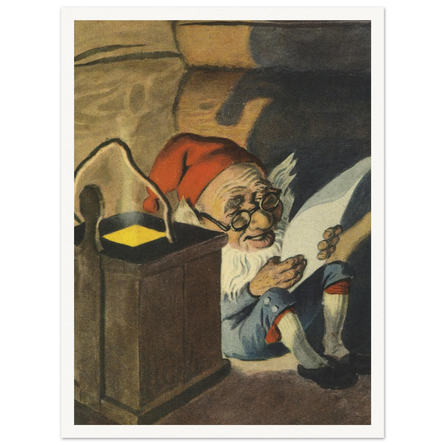 Cozy Gnome Reading Time - Framed Poster - 30x40 cm / 12x16″ - Black frame
