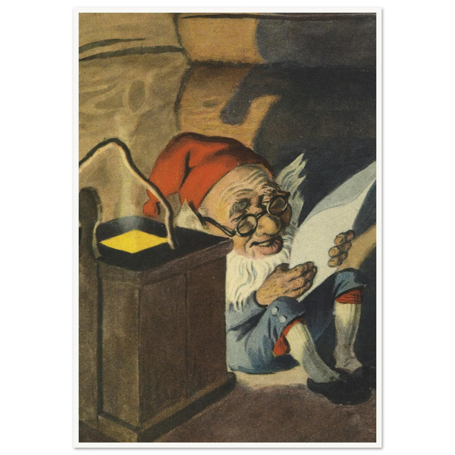 Cozy Gnome Reading Time - Framed Poster - 30x40 cm / 12x16″ - Black frame