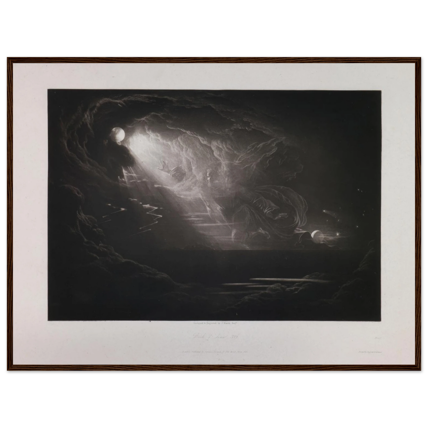 Creation of Light (Book 7, Line 339) (1824–1827) Art Print | John Martin - Framed Poster - 30x40 cm / 12x16″ - Black frame