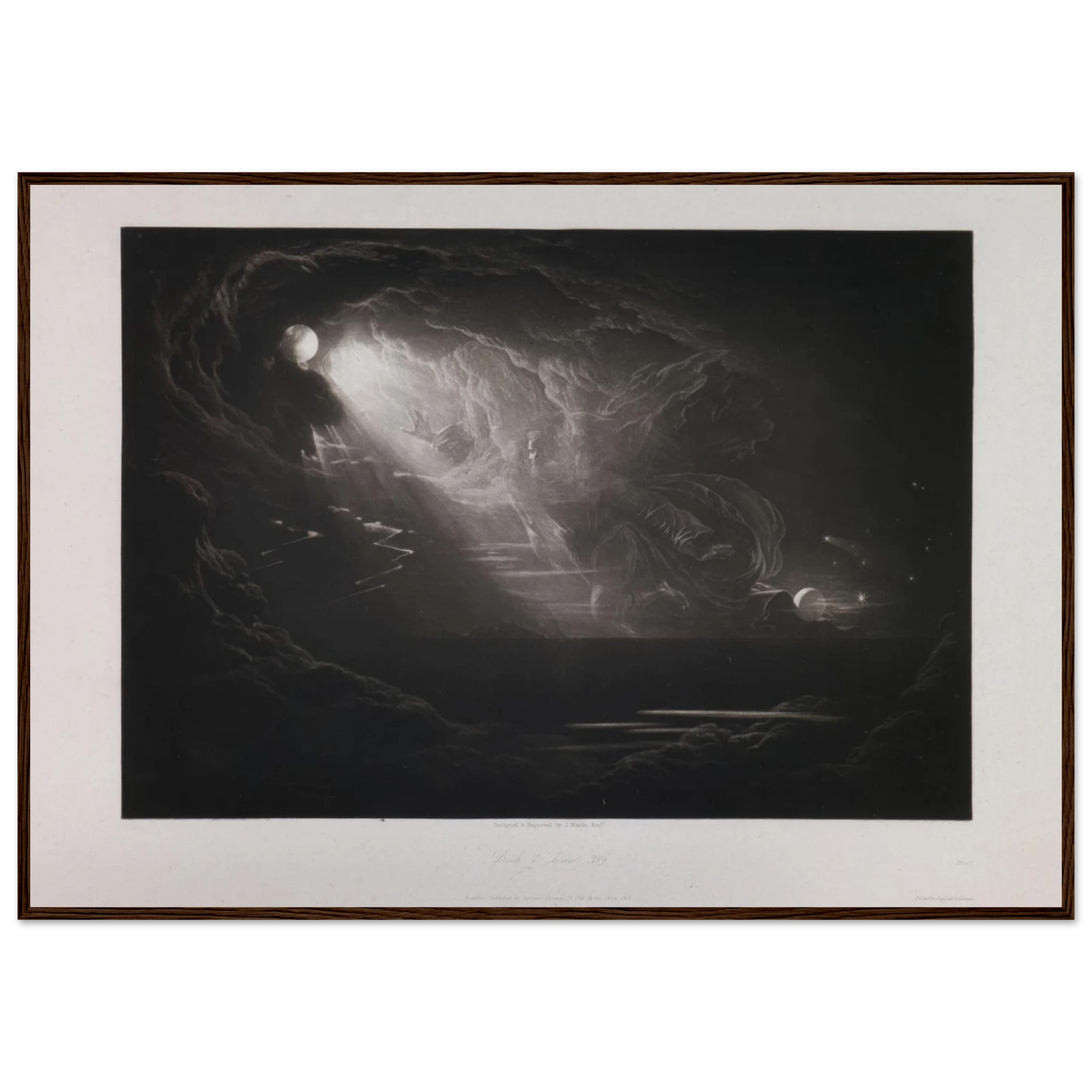 Creation of Light (Book 7, Line 339) (1824–1827) Art Print | John Martin - Framed Poster - 30x40 cm / 12x16″ - Black frame