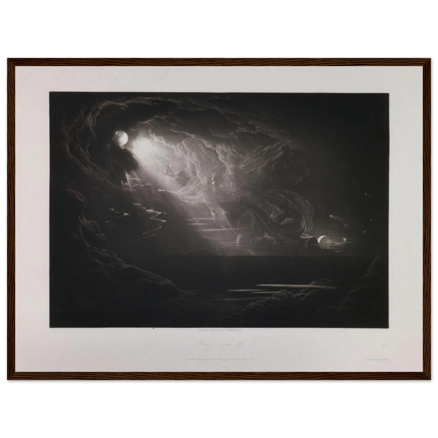 Creation of Light (Book 7, Line 339) (1824–1827) Art Print | John Martin - Framed Poster - 30x40 cm / 12x16″ - Black frame