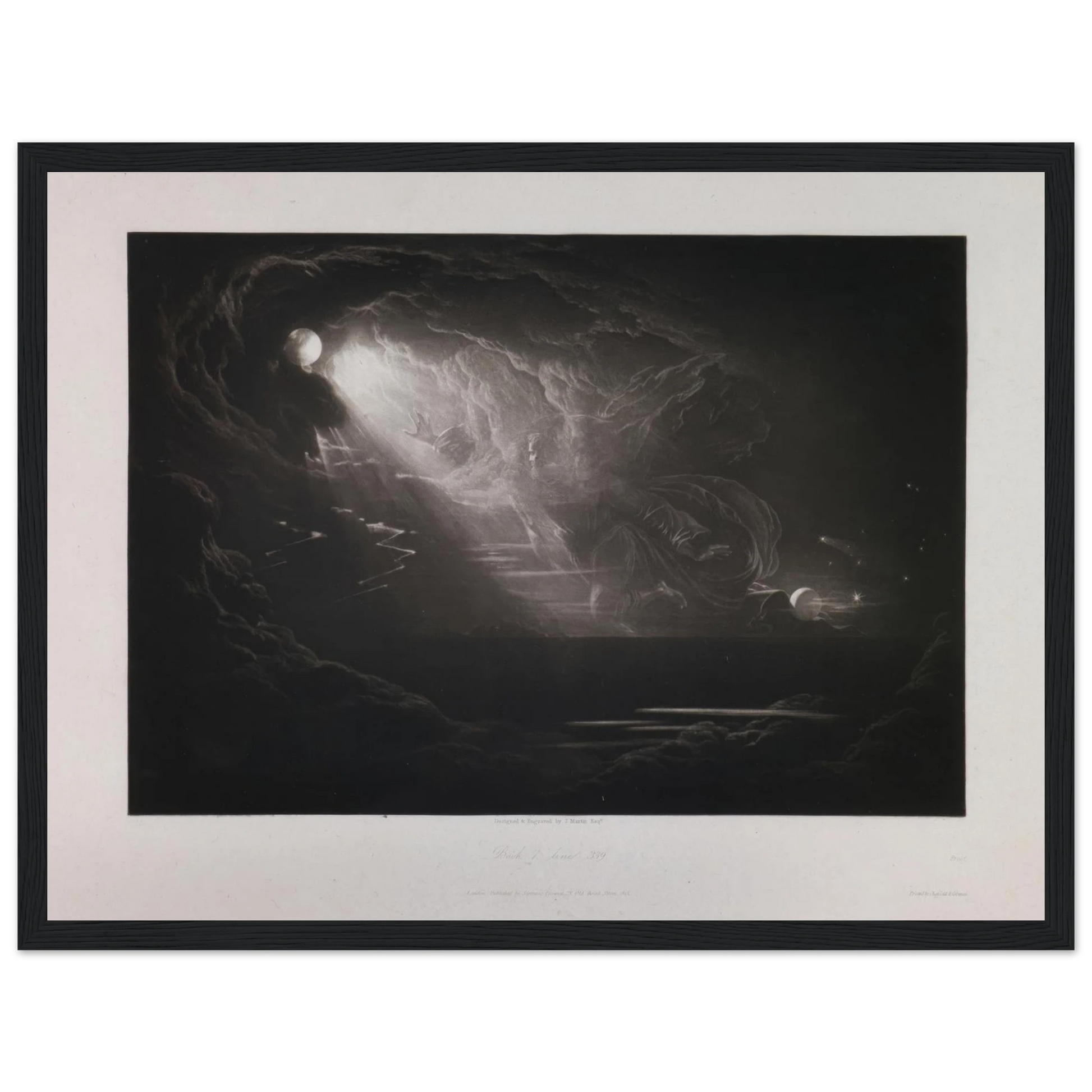 Creation of Light (Book 7, Line 339) (1824–1827) Art Print | John Martin - Framed Poster - 30x40 cm / 12x16″ - Black frame