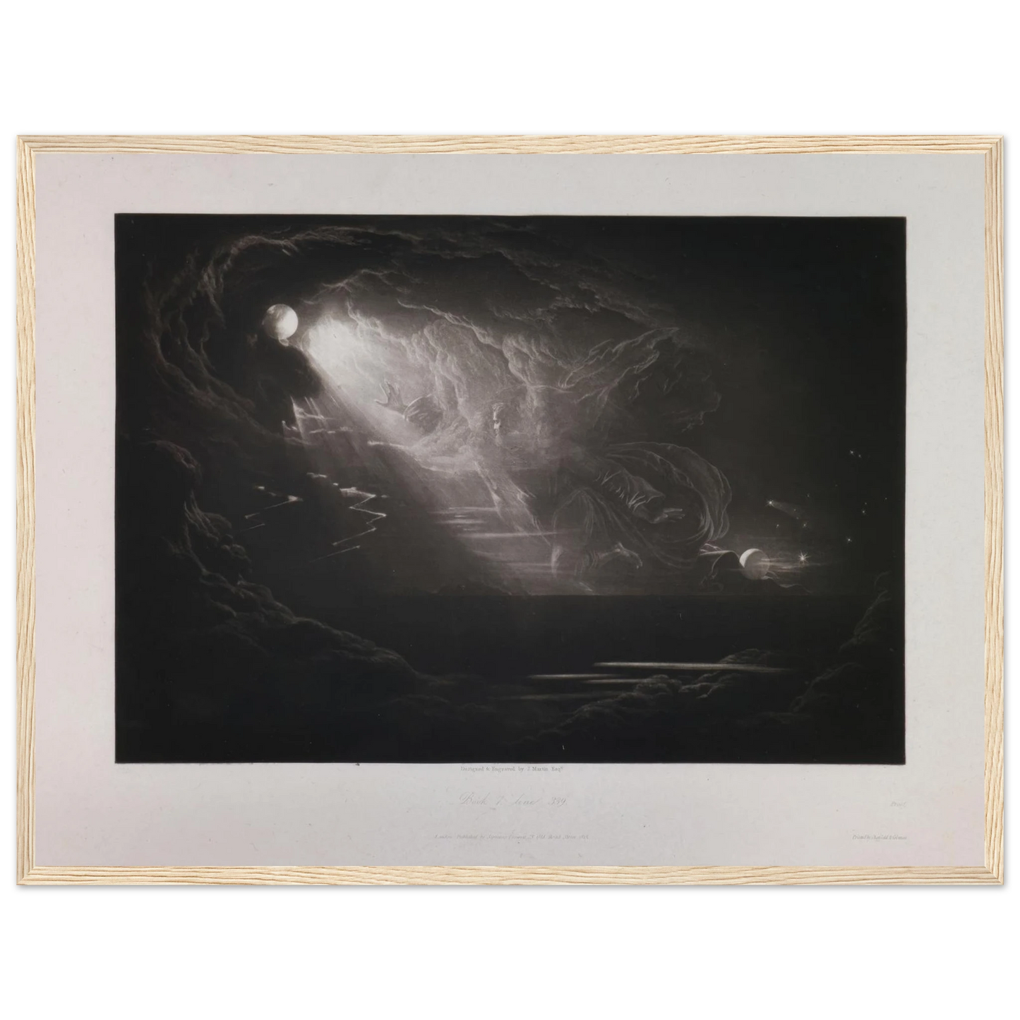 Creation of Light (Book 7, Line 339) (1824–1827) Art Print | John Martin - Framed Poster - 30x40 cm / 12x16″ - Black frame