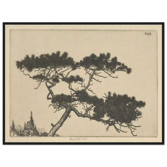 Crippled Pine (between 1900 and 1925) Art Print | Ernest Haskell - Framed Poster - 30x40 cm / 12x16″ - Black frame