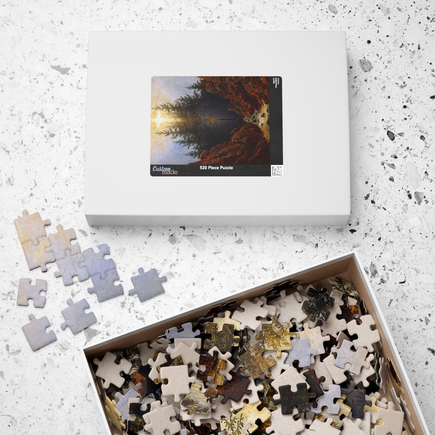 Croix dans la Forêt Huile sur toile Puzzle | Caspar David Friedrich - - 252 pcs (Vertical) - 