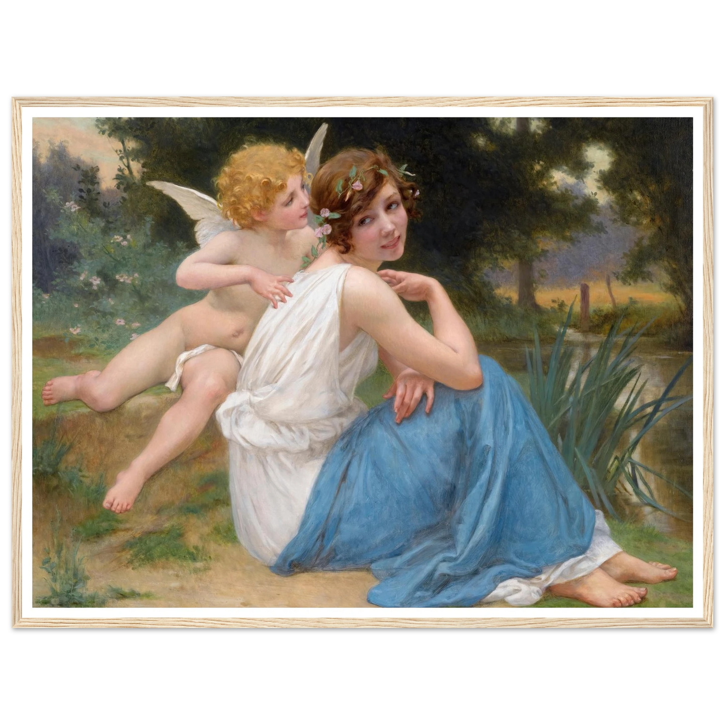 Cupid and Psyche Art Print | Guillaume Seignac - Framed Poster - 30x40 cm / 12x16″ - Black frame
