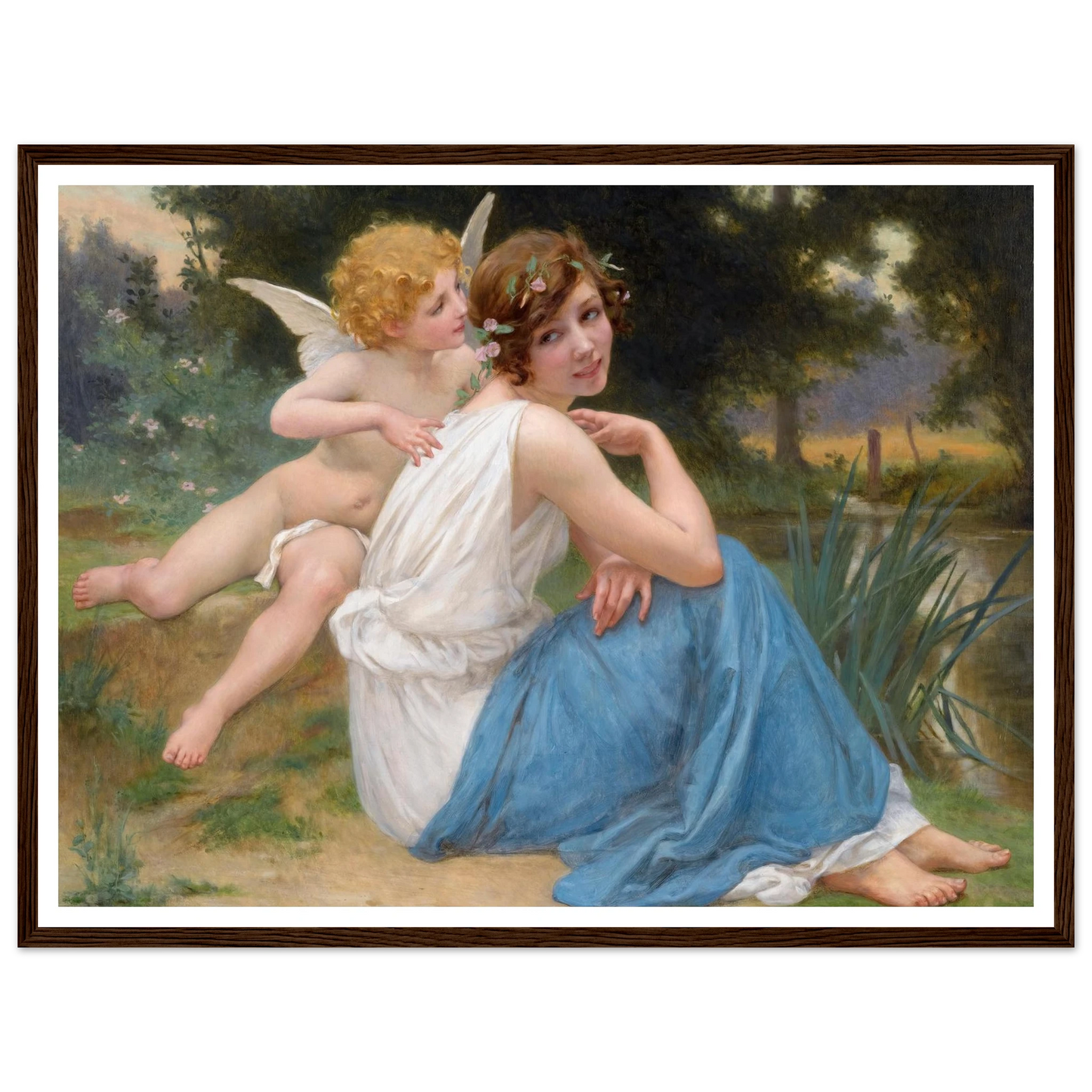 Cupid and Psyche Art Print | Guillaume Seignac - Framed Poster - 30x40 cm / 12x16″ - Black frame
