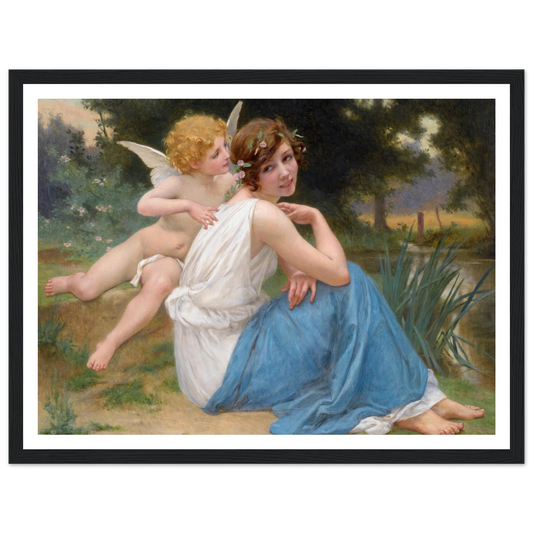 Cupid and Psyche Art Print | Guillaume Seignac - Framed Poster - 30x40 cm / 12x16″ - Black frame