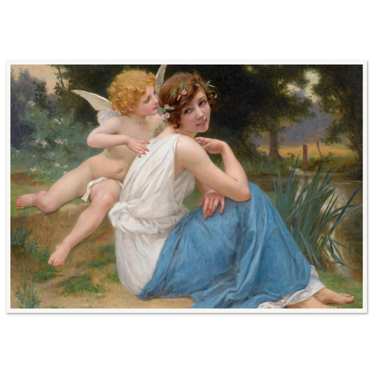 Cupid and Psyche Art Print | Guillaume Seignac - Framed Poster - 30x40 cm / 12x16″ - Black frame