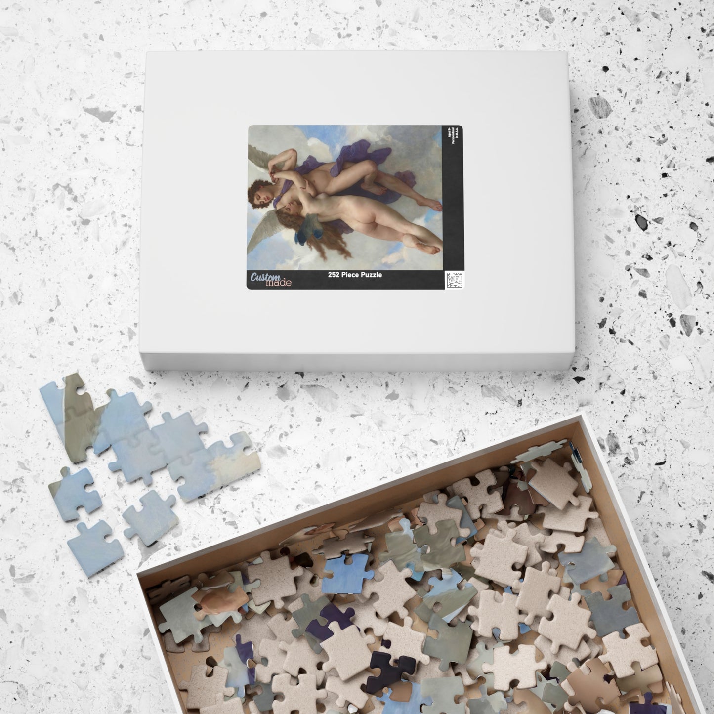 Cupid and Psyche as Children Puzzle | William-Adolphe Bouguereau - - 252 pcs (Vertical) - 