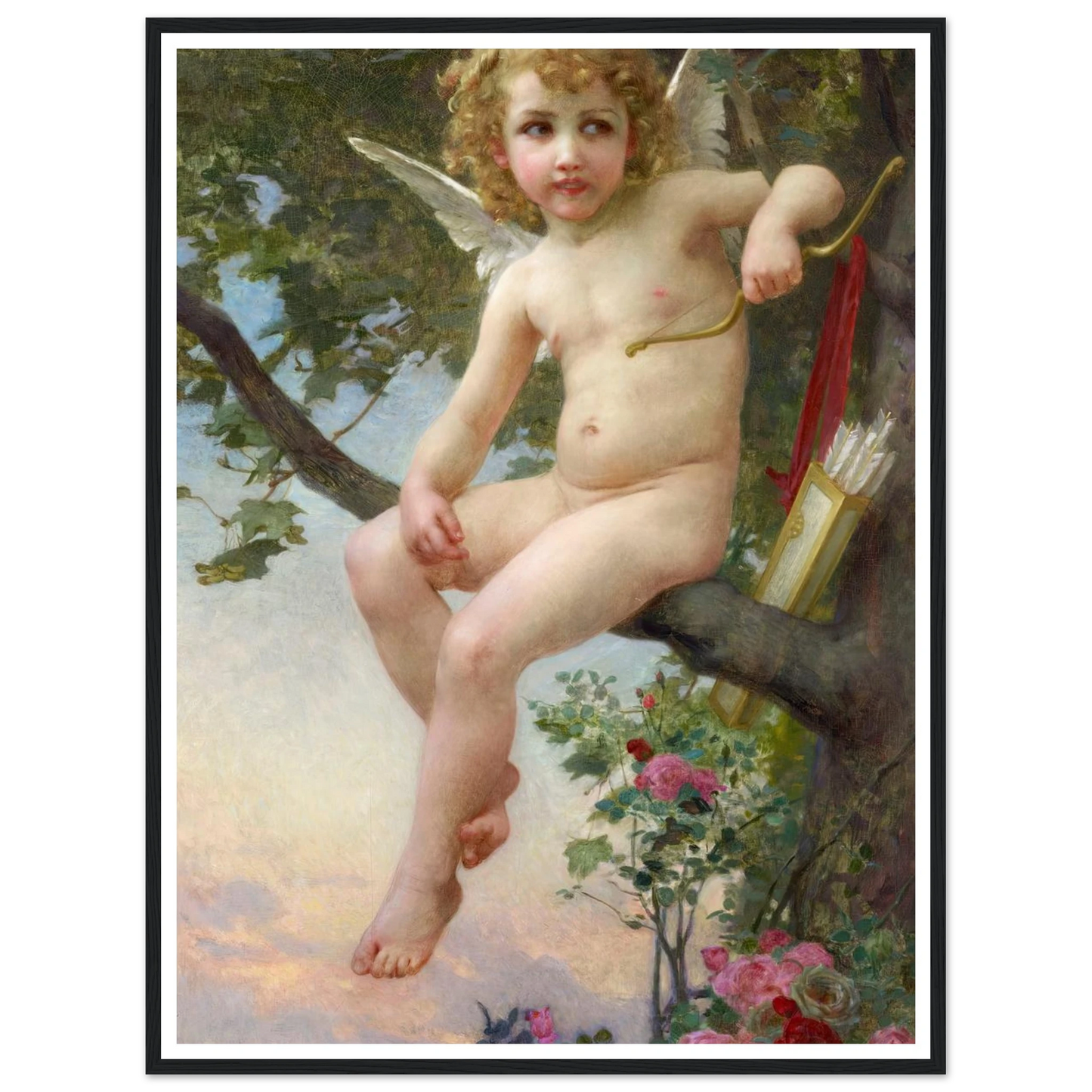 Cupid Art Print | Guillaume Seignac - Framed Poster - 30x40 cm / 12x16″ - Black frame