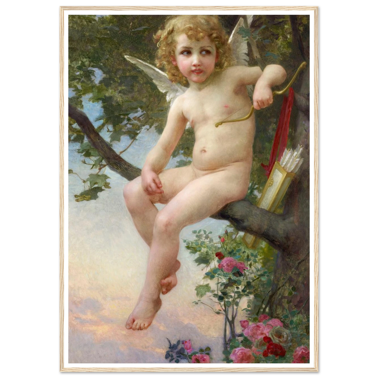 Cupid Art Print | Guillaume Seignac - Framed Poster - 30x40 cm / 12x16″ - Black frame