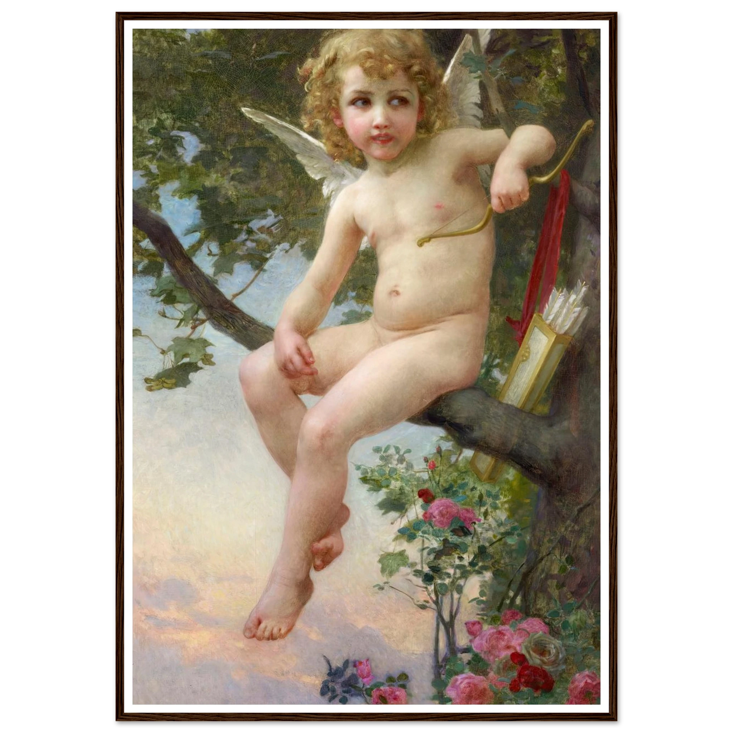 Cupid Art Print | Guillaume Seignac - Framed Poster - 30x40 cm / 12x16″ - Black frame