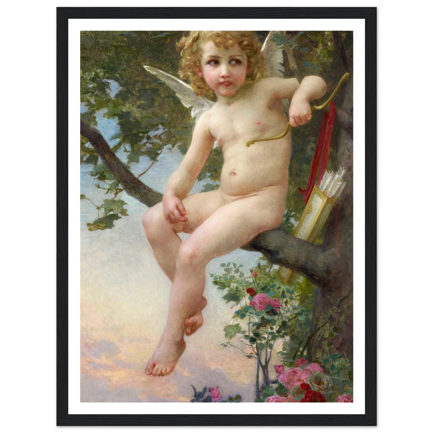 Cupid Art Print | Guillaume Seignac - Framed Poster - 30x40 cm / 12x16″ - Black frame