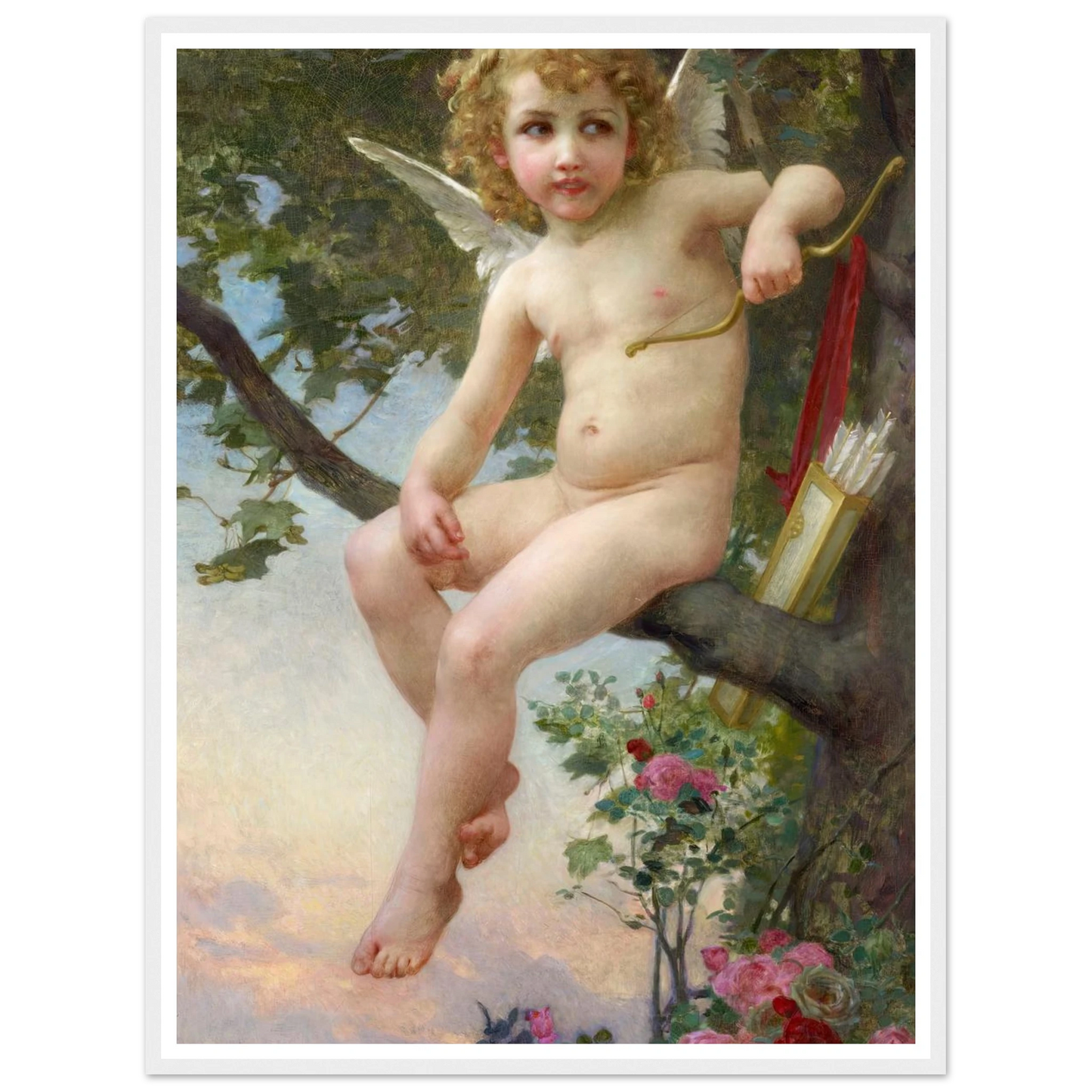 Cupid Art Print | Guillaume Seignac - Framed Poster - 30x40 cm / 12x16″ - Black frame