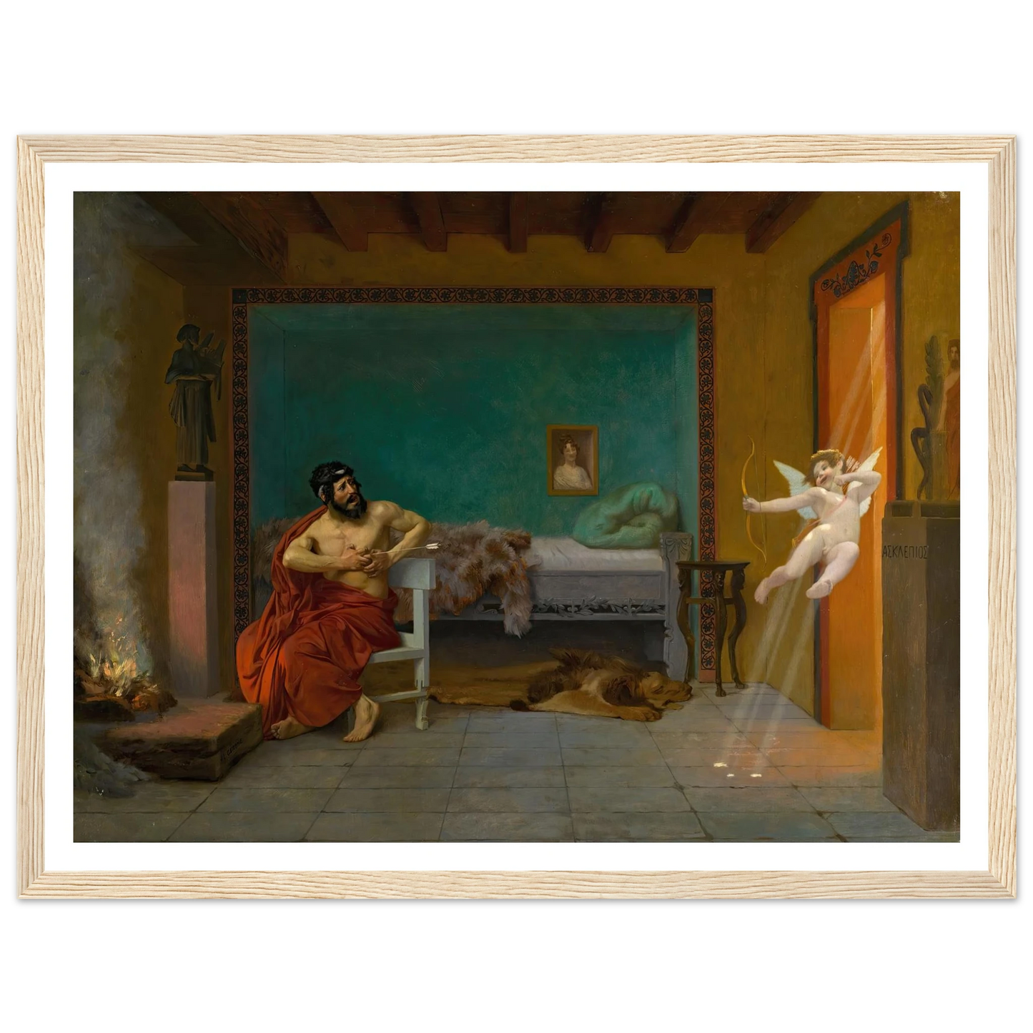 Cupid Runs out the Door Art Print | Jean Leon Gerome - Framed Poster - 30x40 cm / 12x16″ - Black frame