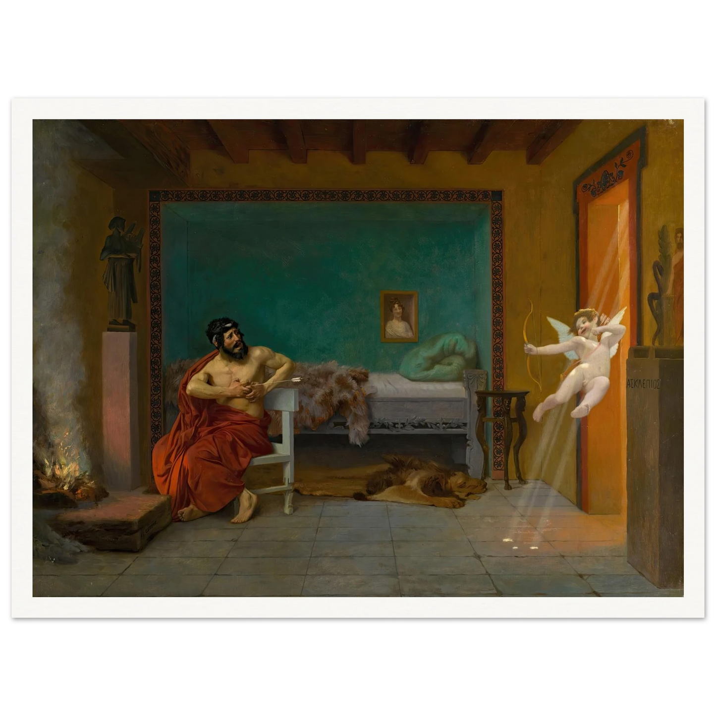 Cupid Runs out the Door Art Print | Jean Leon Gerome - Framed Poster - 30x40 cm / 12x16″ - Black frame