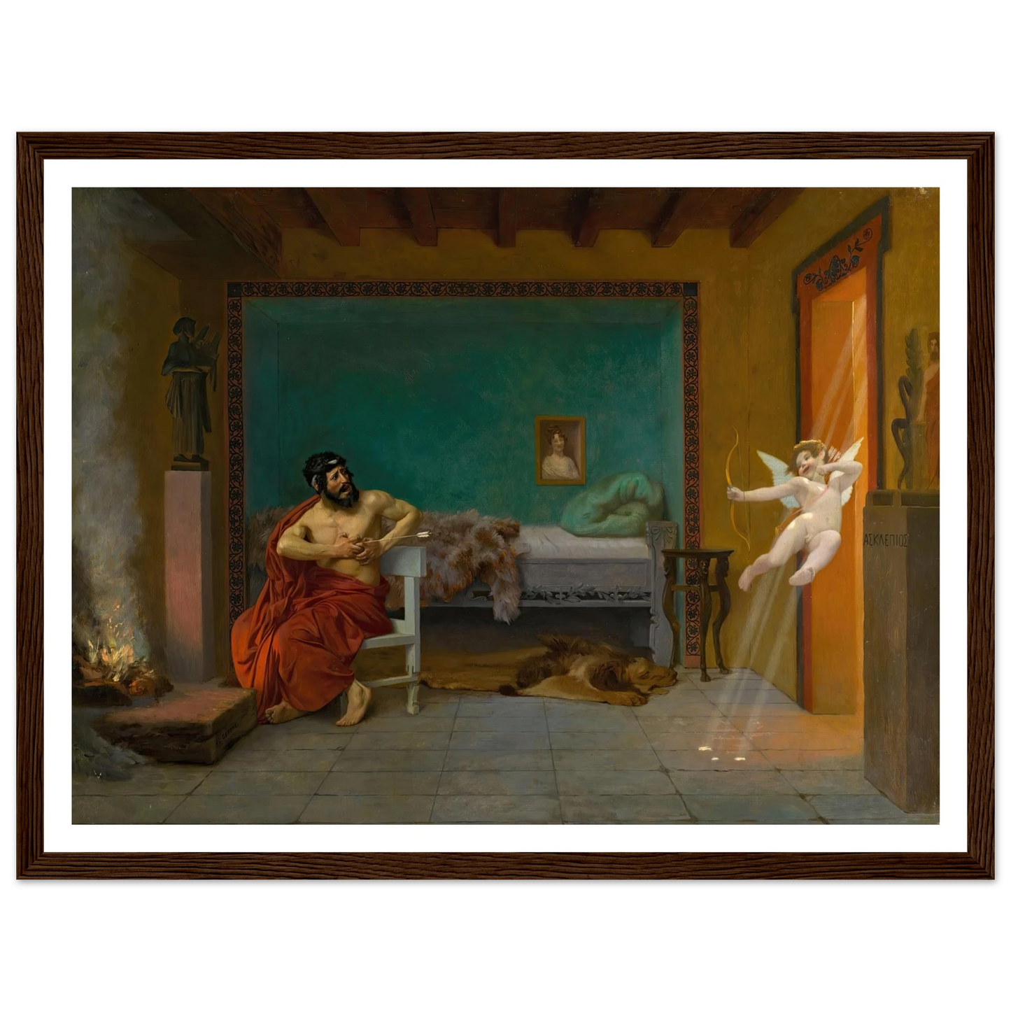 Cupid Runs out the Door Art Print | Jean Leon Gerome - Framed Poster - 30x40 cm / 12x16″ - Black frame