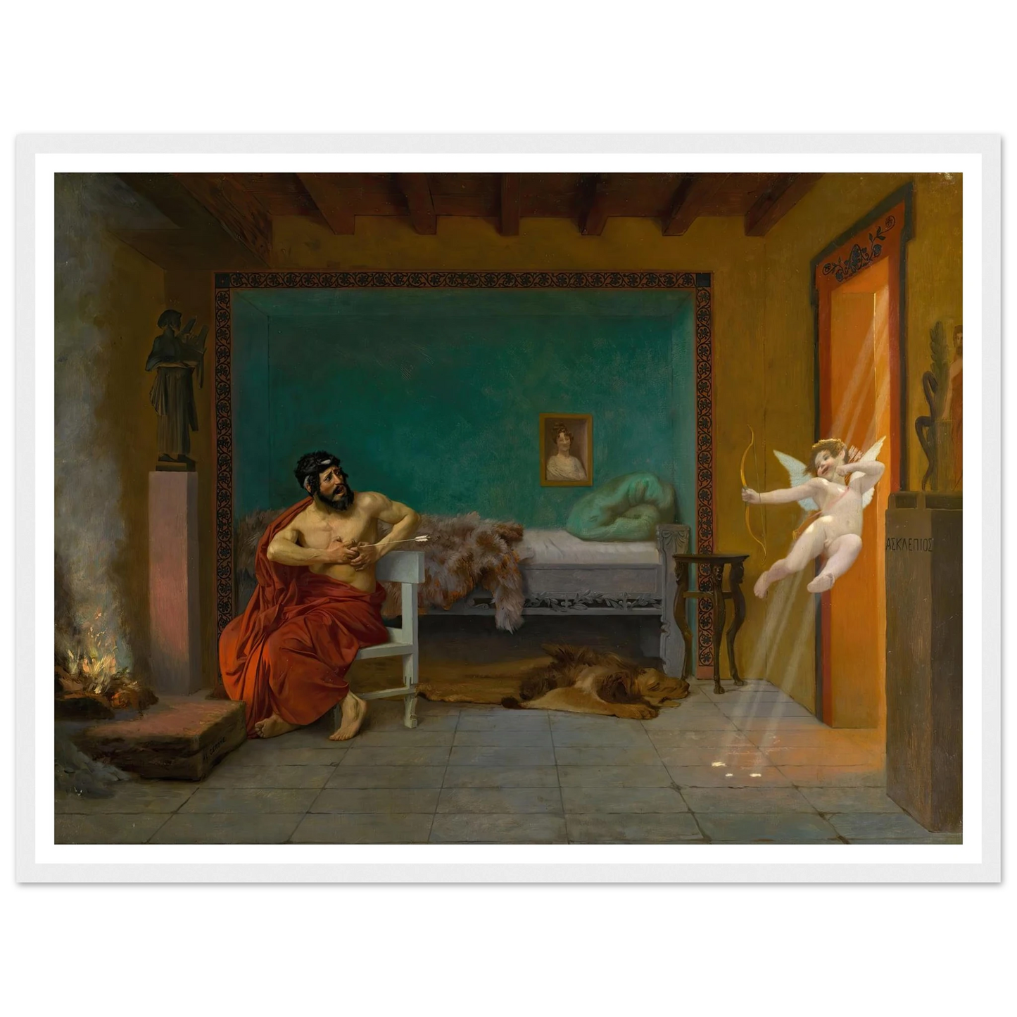 Cupid Runs out the Door Art Print | Jean Leon Gerome - Framed Poster - 30x40 cm / 12x16″ - Black frame