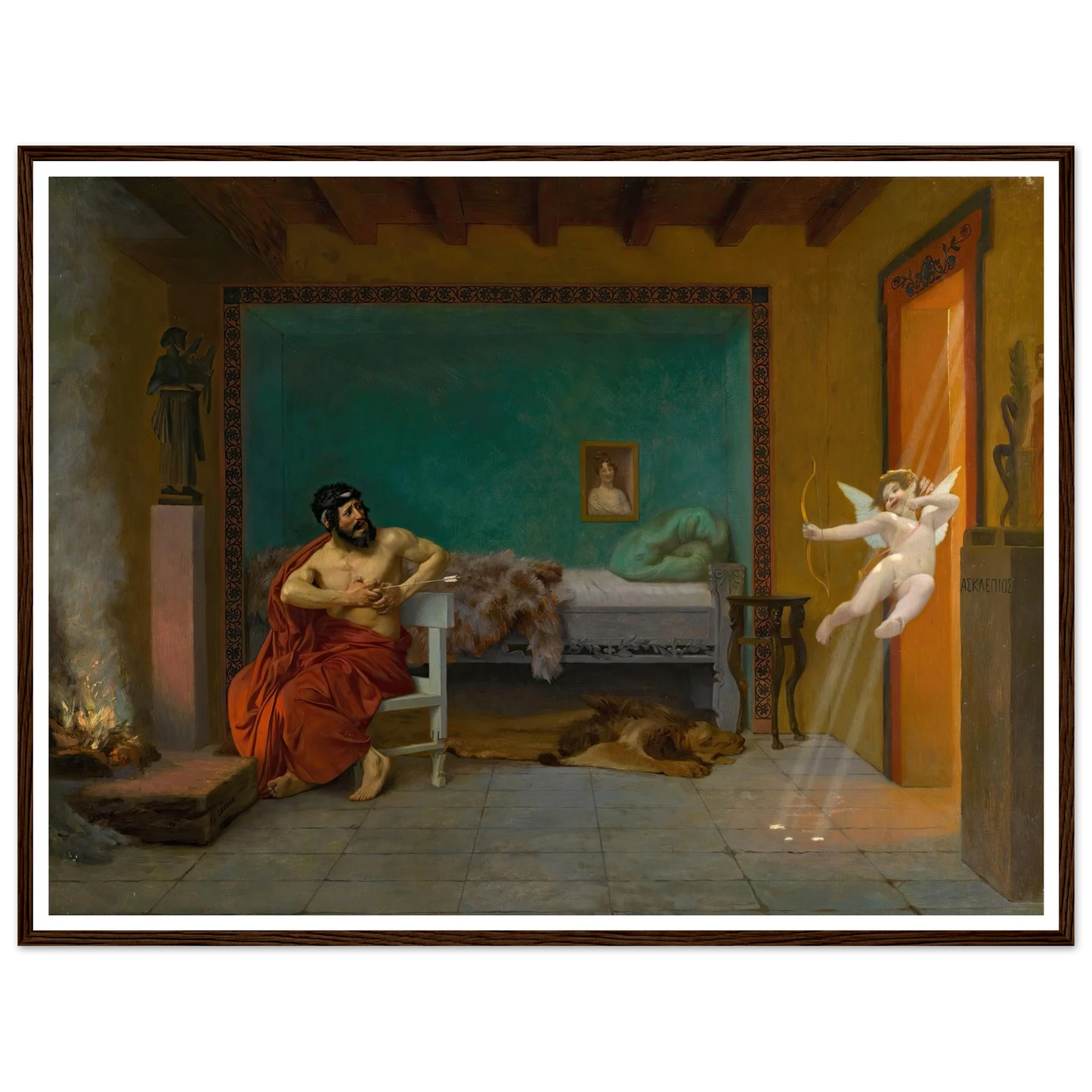 Cupid Runs out the Door Art Print | Jean Leon Gerome - Framed Poster - 30x40 cm / 12x16″ - Black frame